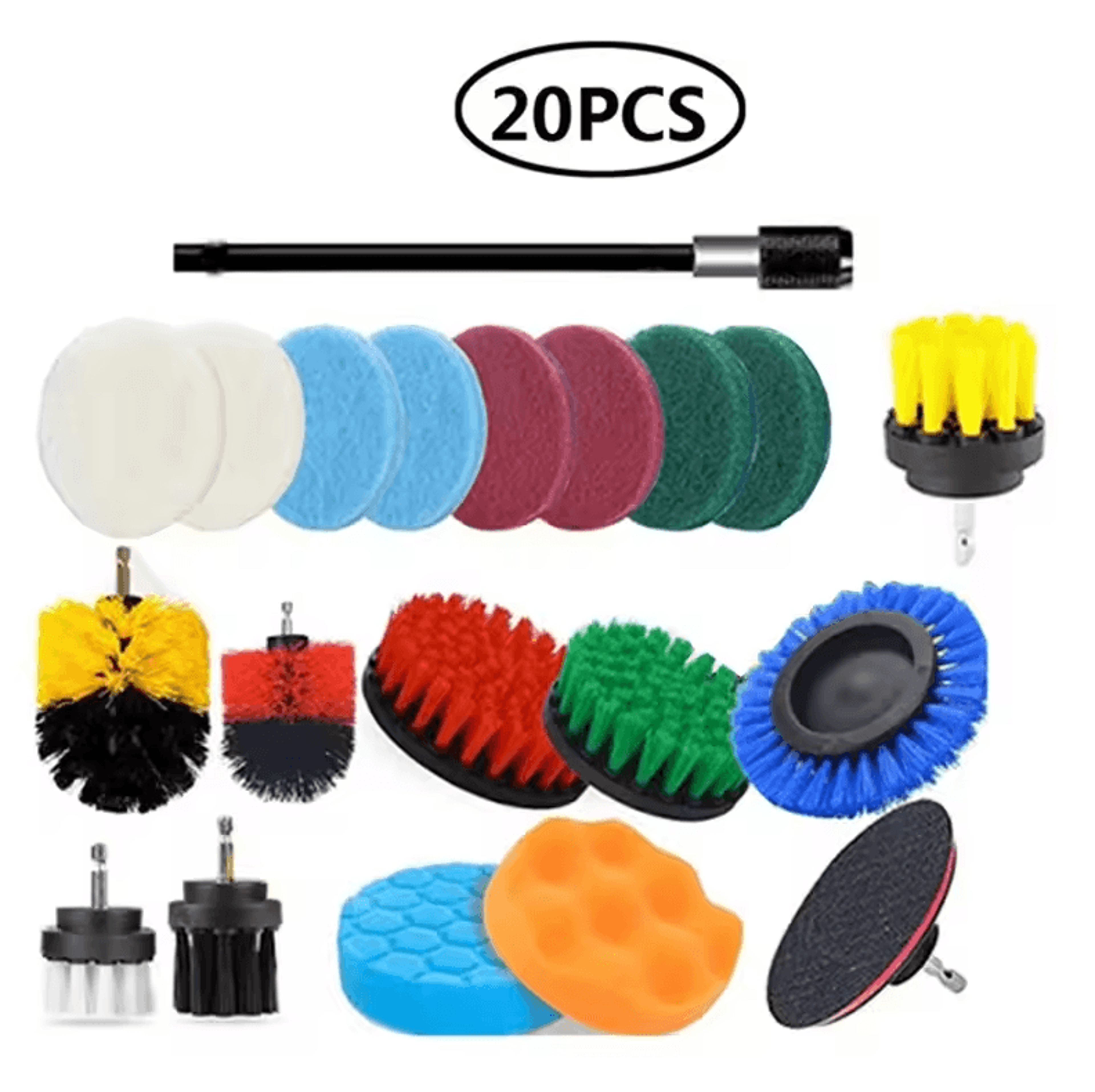 3Piece Electric Drill Scrubber Brush Kit  Power Brush Heads For Carpet Glass  Tires 2in 35in 4in 15