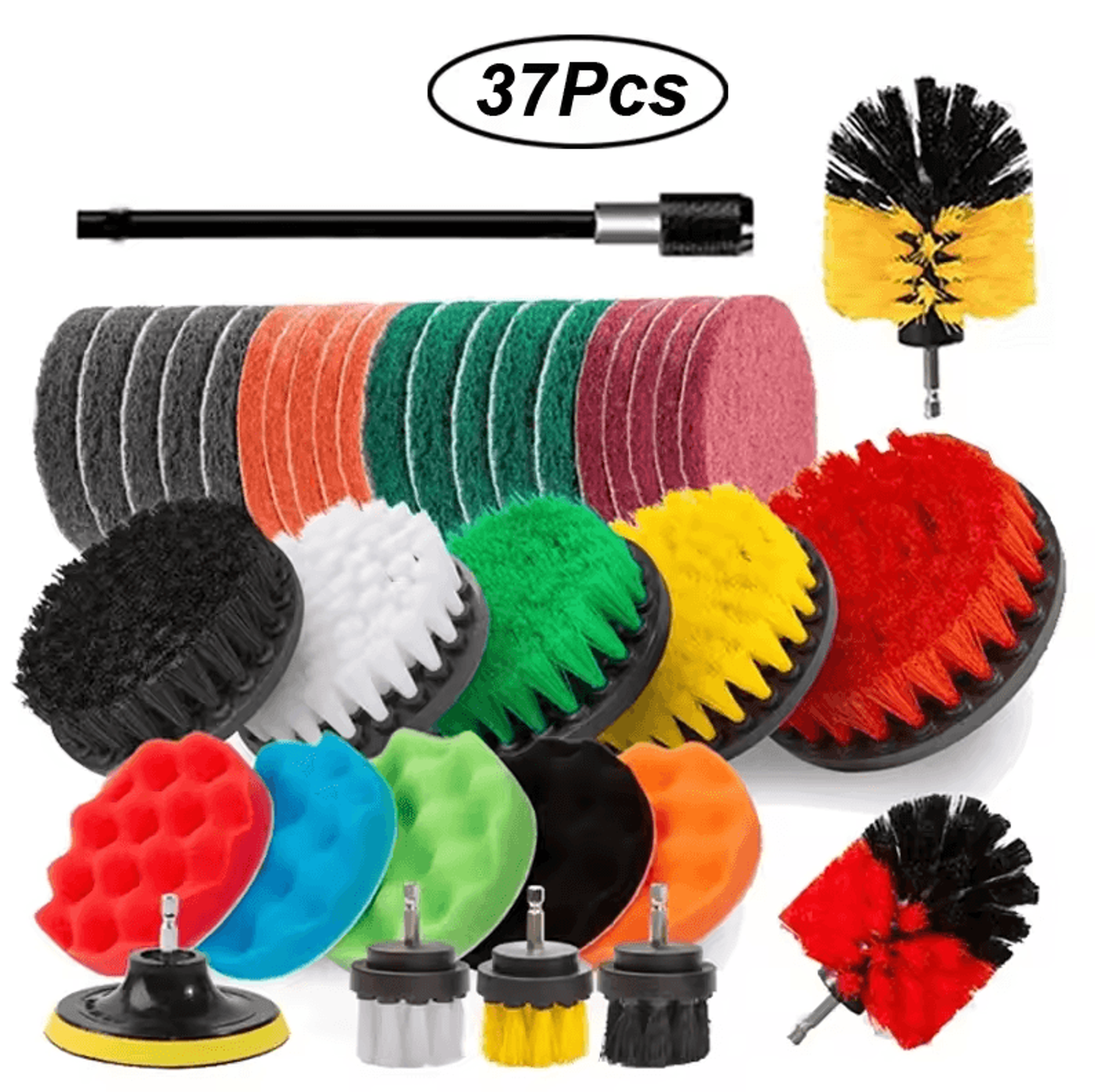 3Piece Electric Drill Scrubber Brush Kit  Power Brush Heads For Carpet Glass  Tires 2in 35in 4in 18