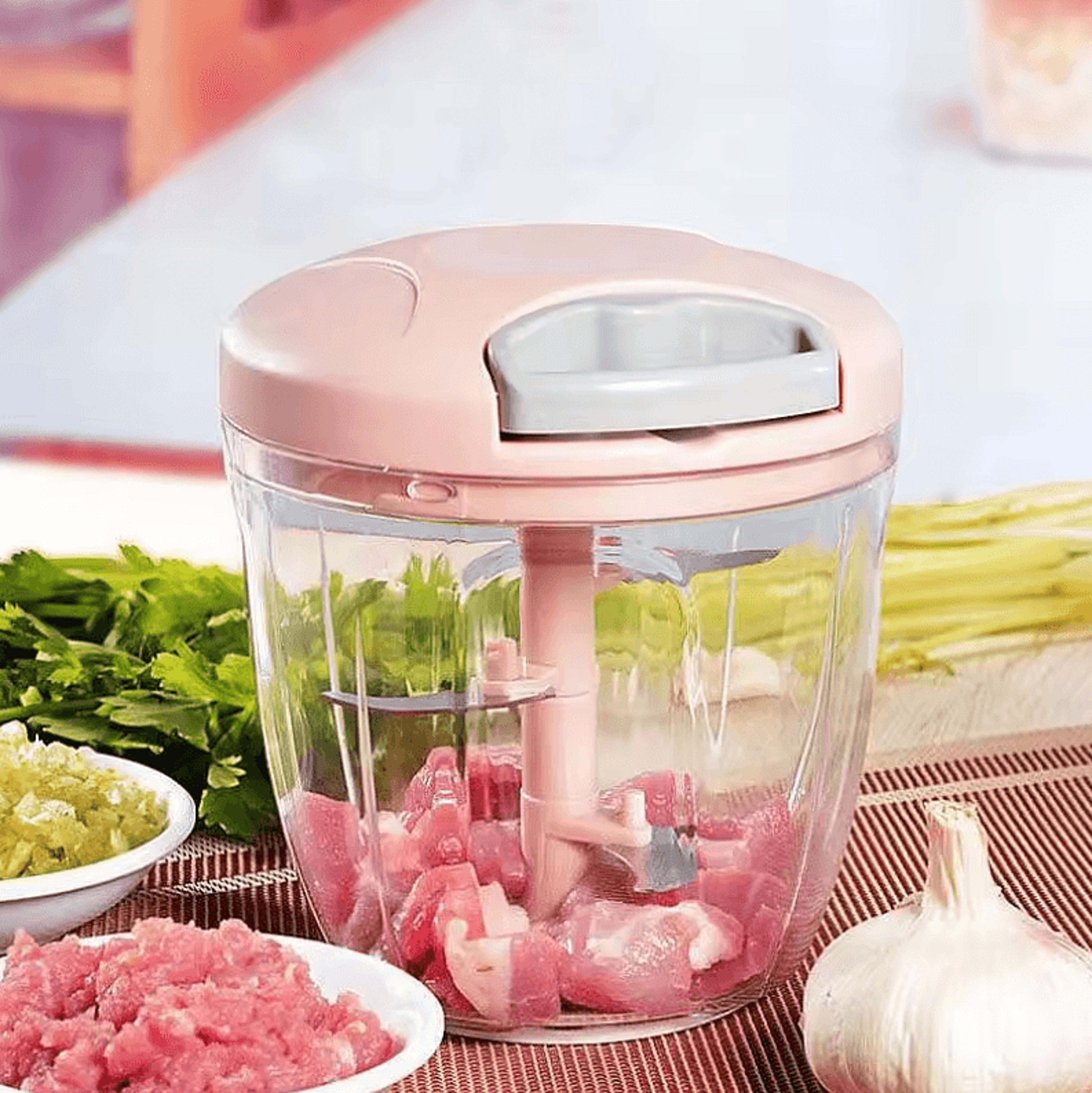 Manual Meat  Garlic Chopper  Rotate Garlic Press Crusher  Vegetable Onion Cutter 500900 ML 11