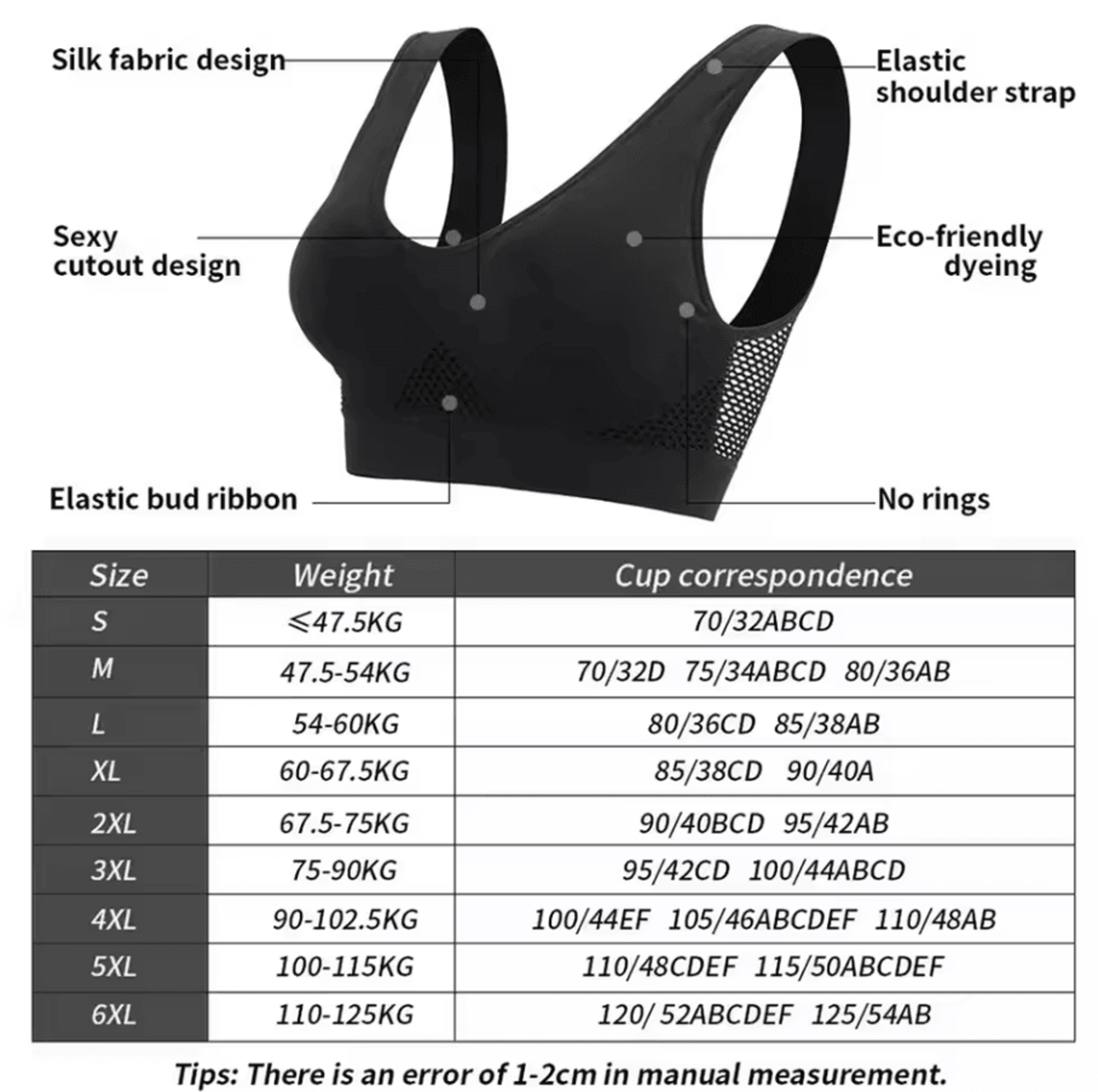 Plus Size Seamless Sports Bra  Wireless Shockproof Fitness  Yoga Crop Top Up To 6XL 5
