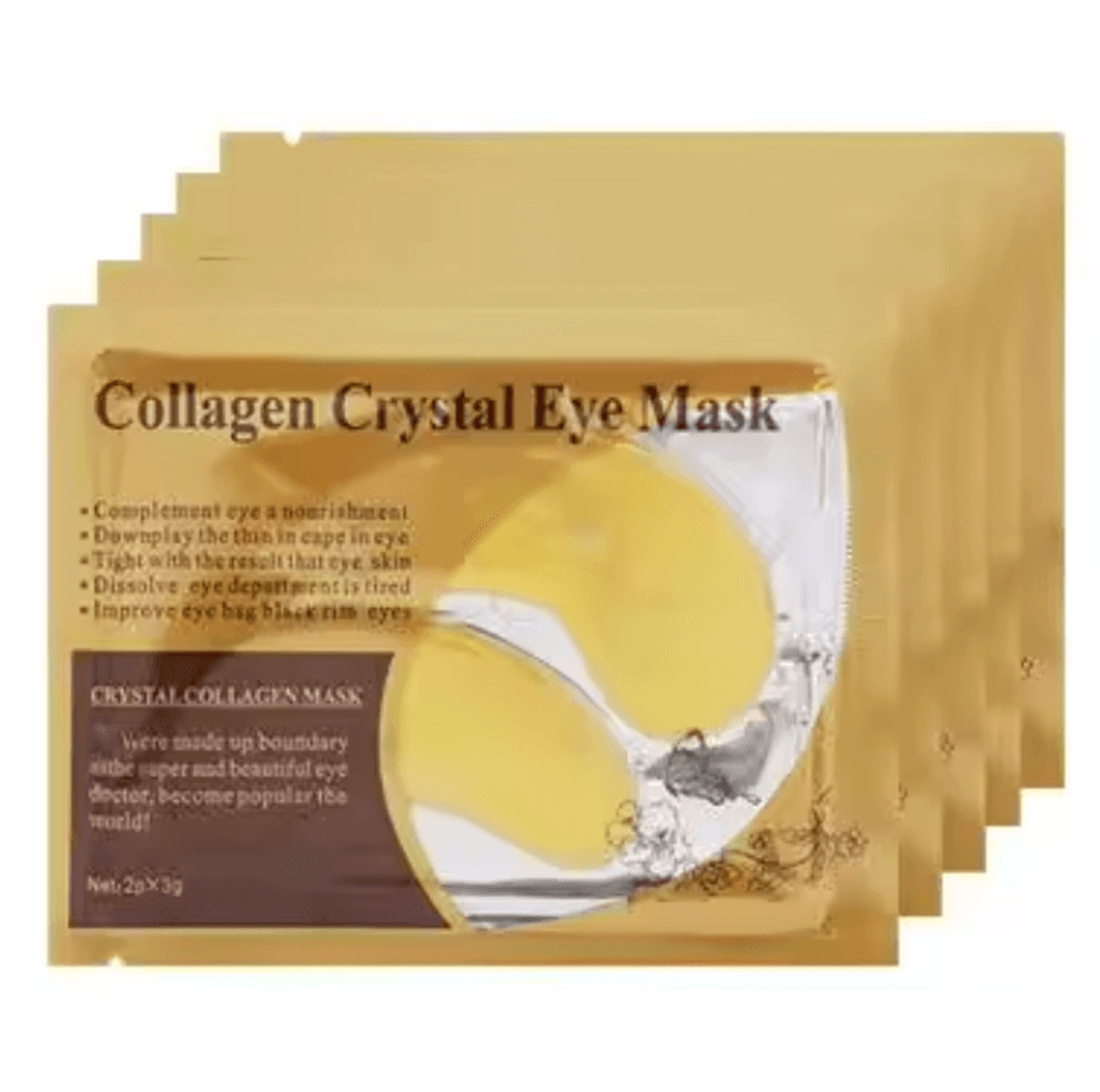 Gold Collagen Crystal Eye Mask 20 Pcs  10 Pairs  Firming  Moisturizing Nourishing UnderEye Skincare 3