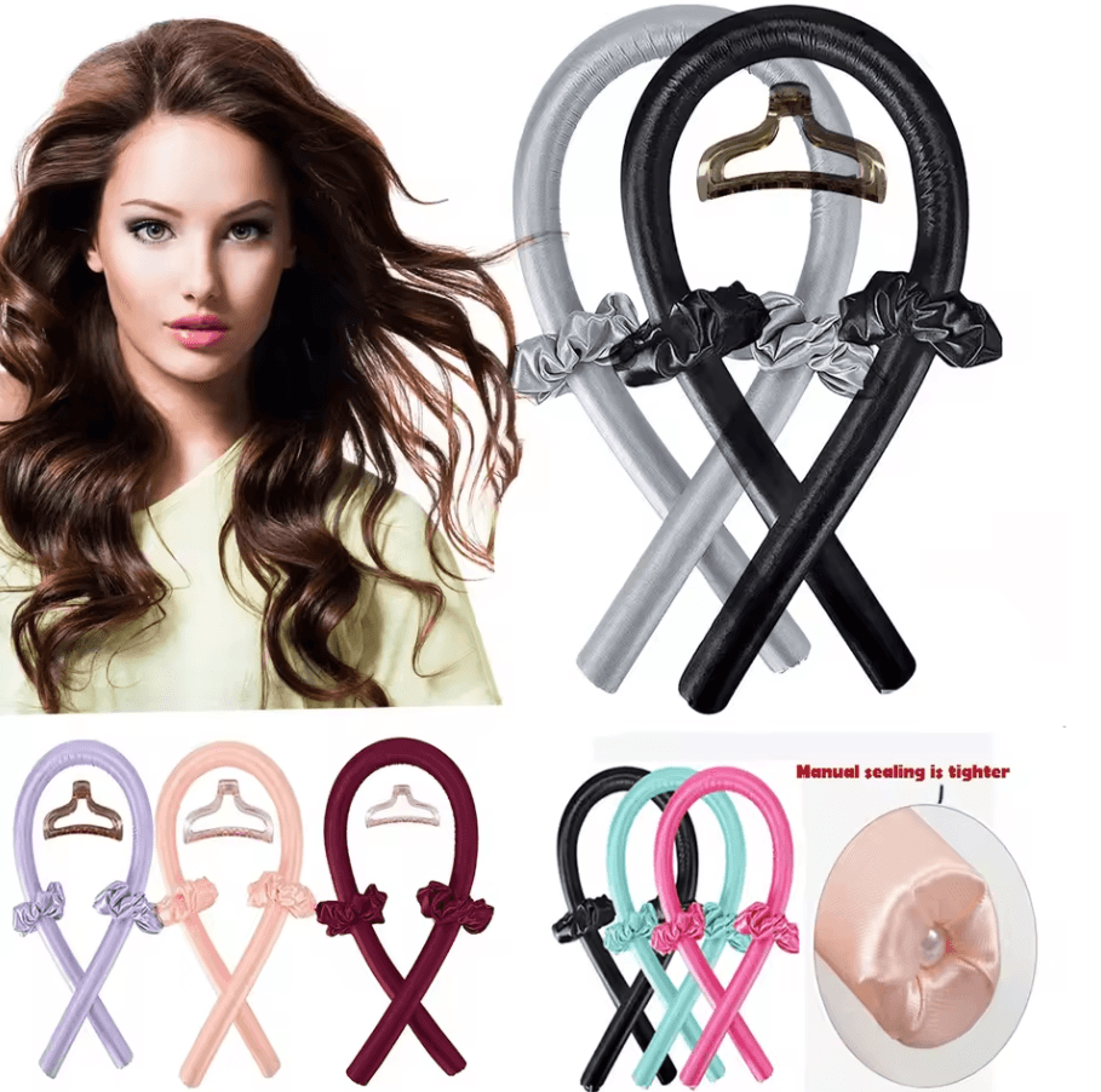Luxury Silk Heatless Hair Curlers Headband NoHeat Curling Rod For Overnight Waves 1