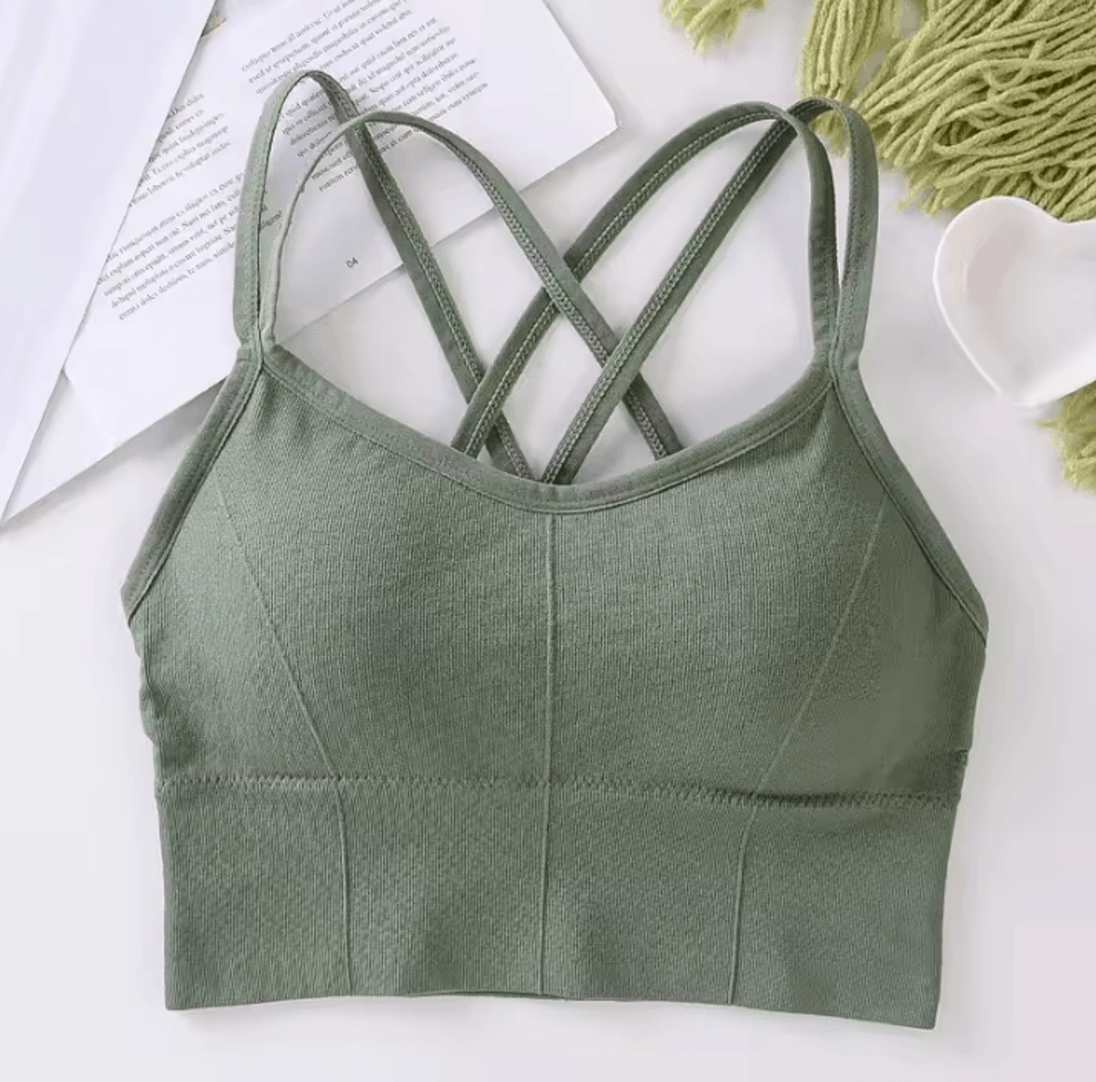 Back Cross Strap Tank Top With Push Up Support For Running And Fitness 3