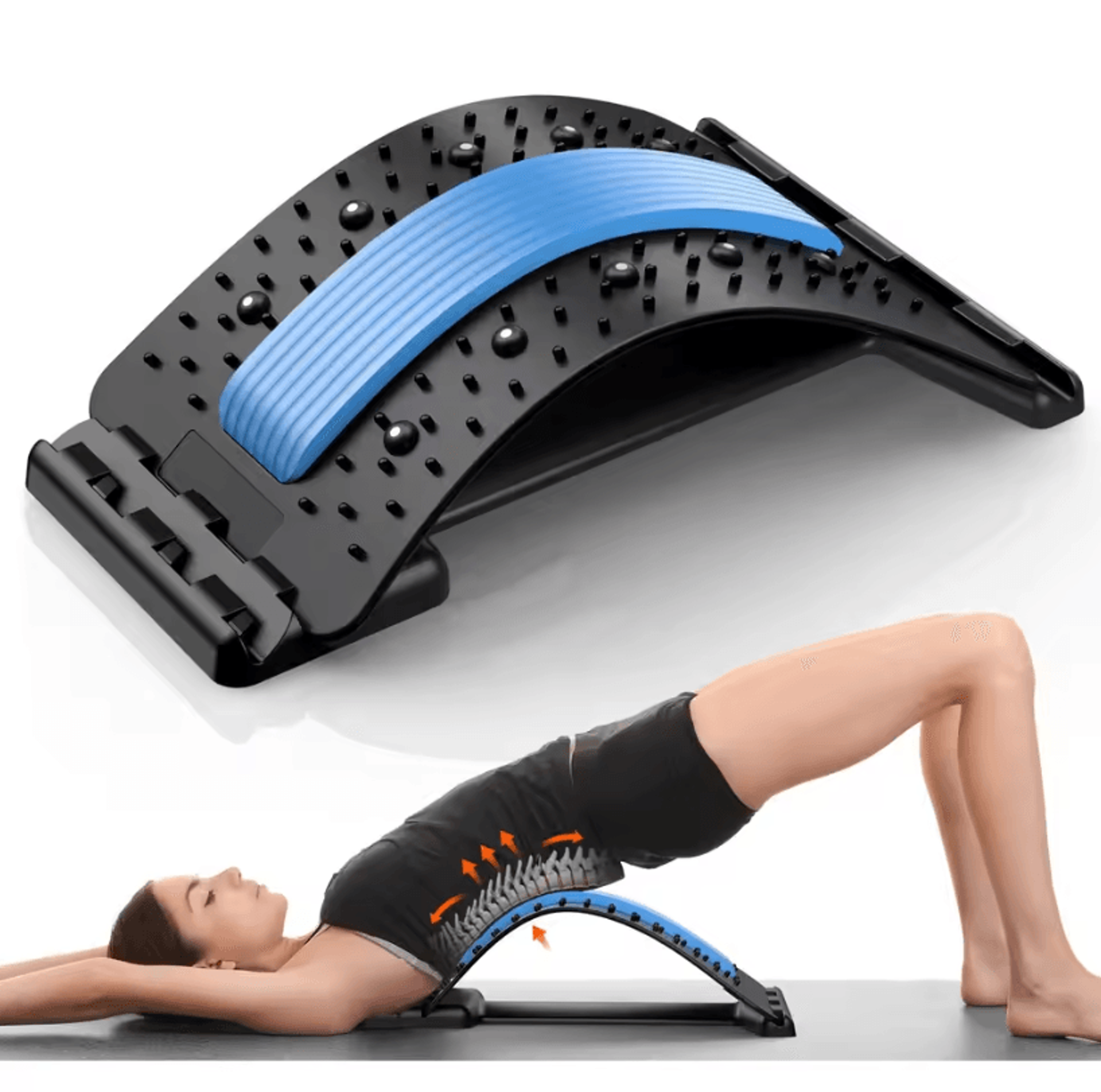 MultiLevel Back Stretcher For Back Pain Relief With Lower And Upper Back Support 0
