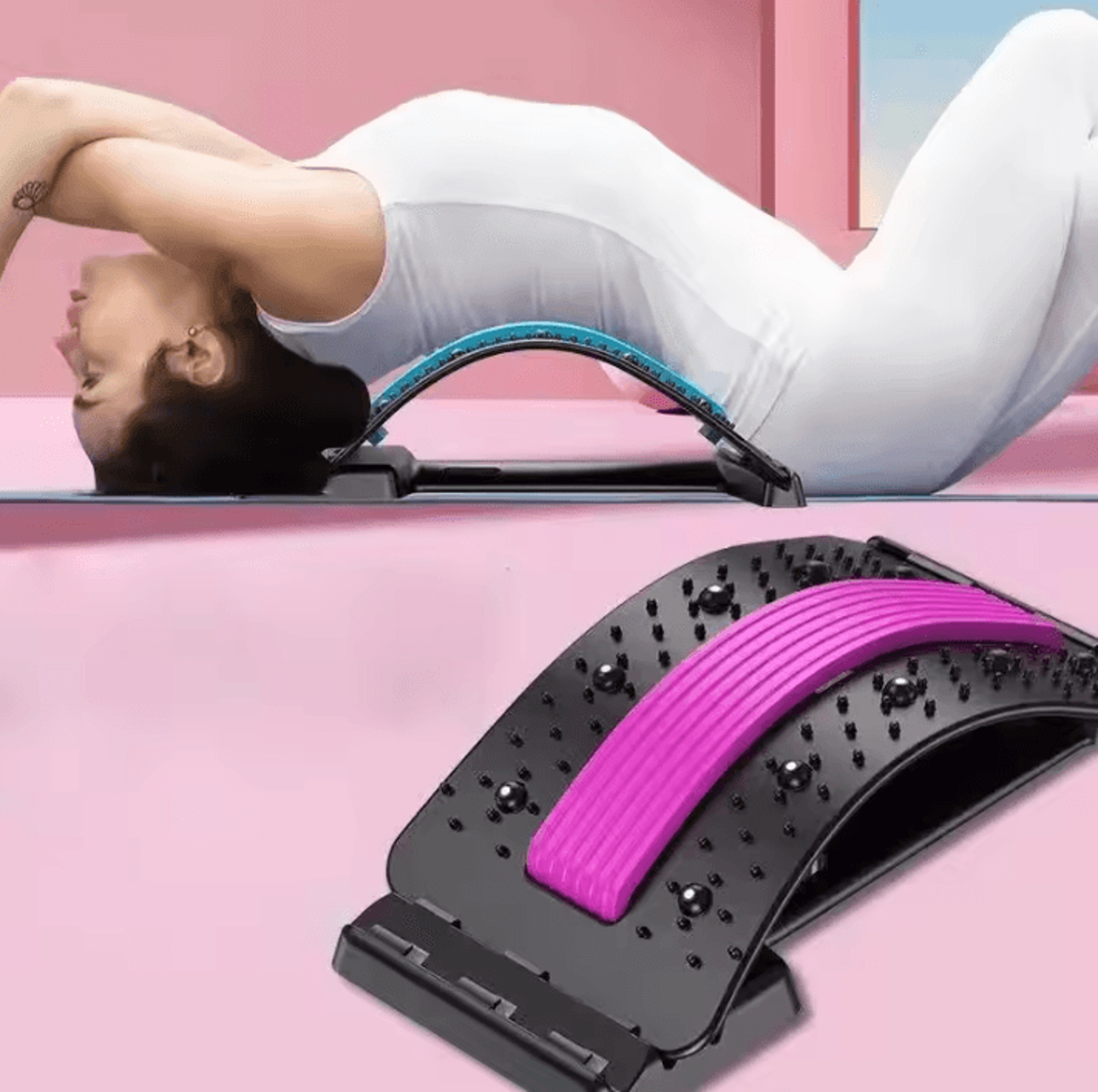 MultiLevel Back Stretcher For Back Pain Relief With Lower And Upper Back Support 7
