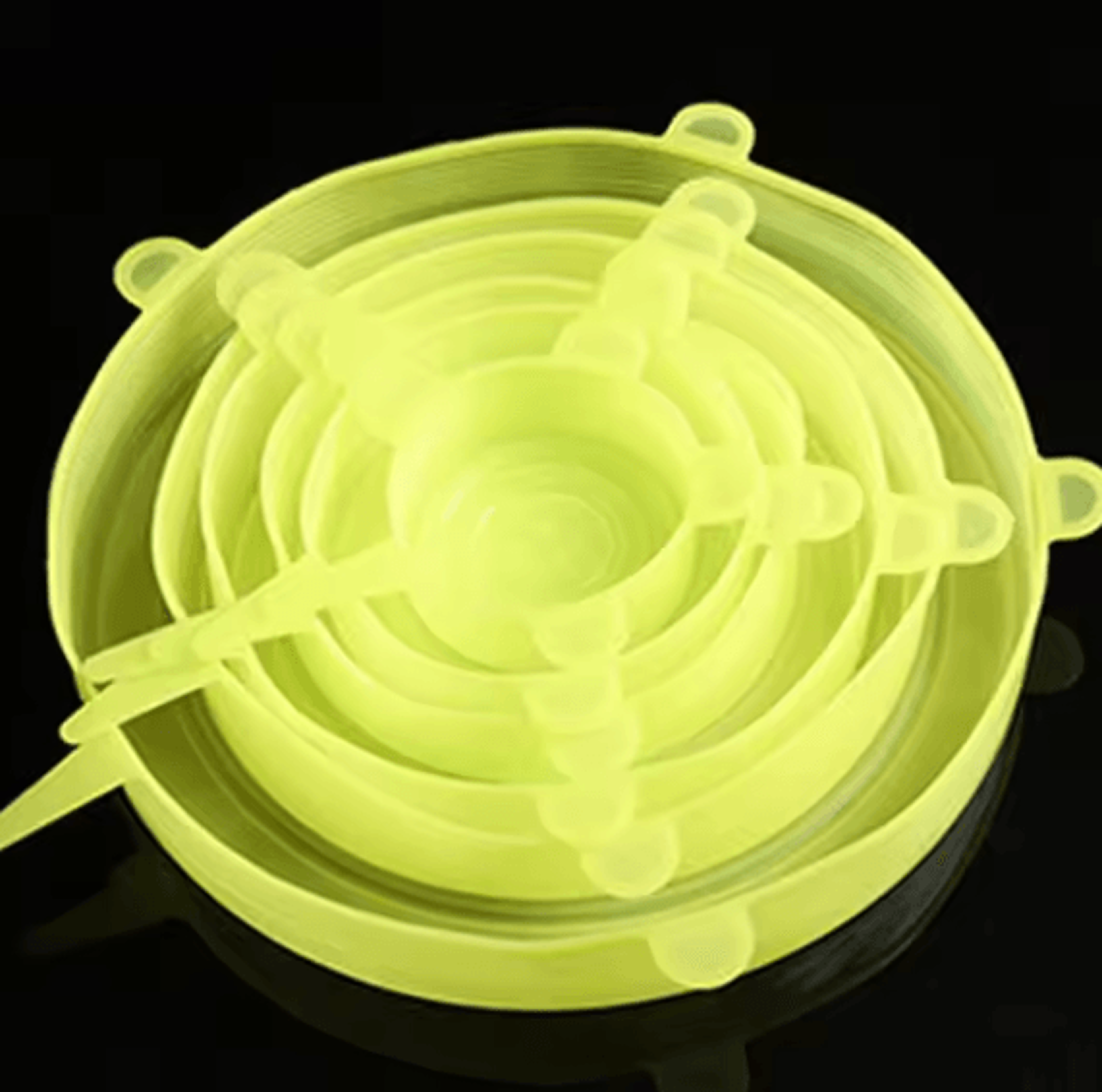 6 Pcs Silicone Cover Stretch Lids Universal Adaptable Kitchen Bowl Caps 9
