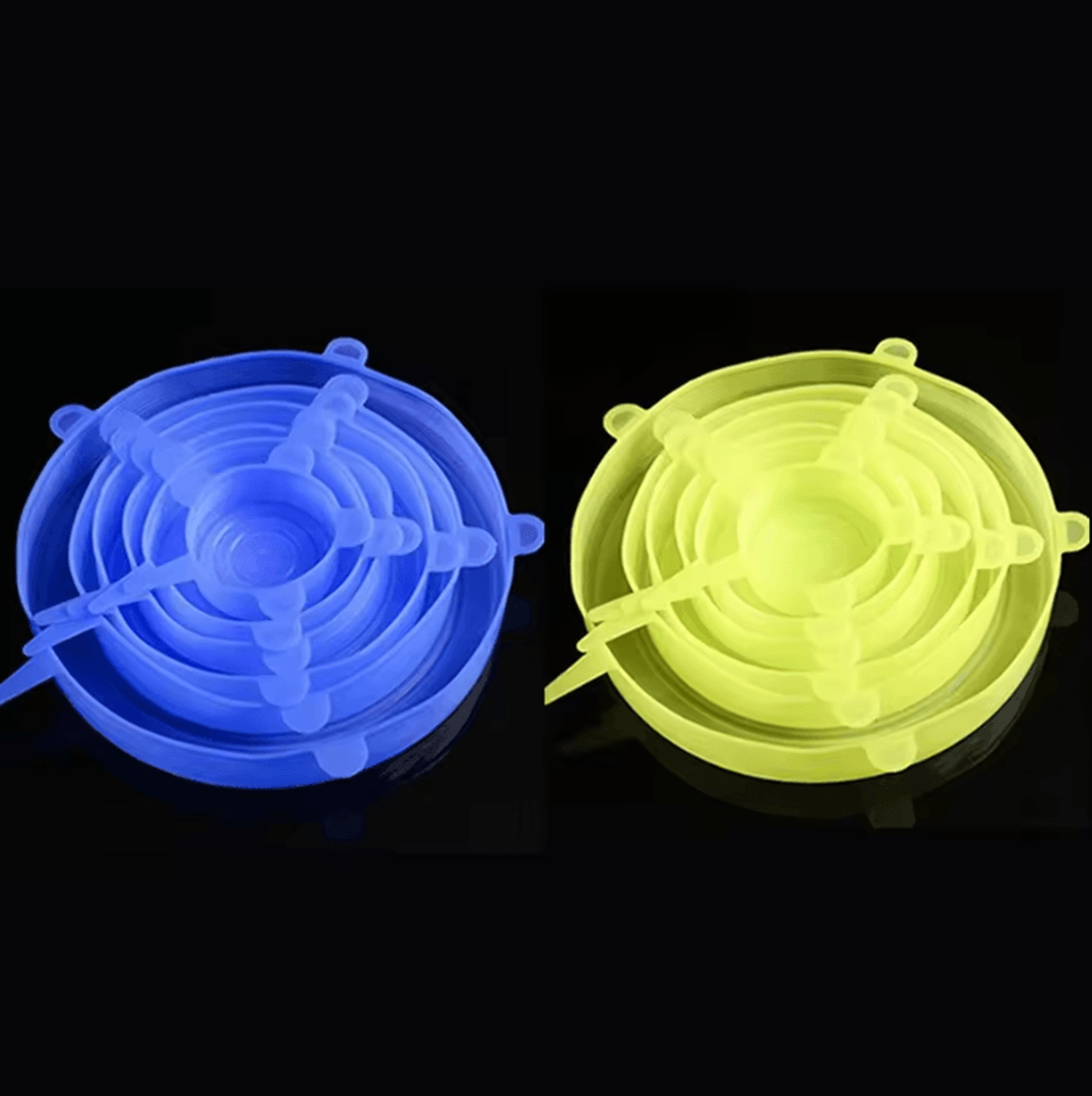 6 Pcs Silicone Cover Stretch Lids Universal Adaptable Kitchen Bowl Caps 13