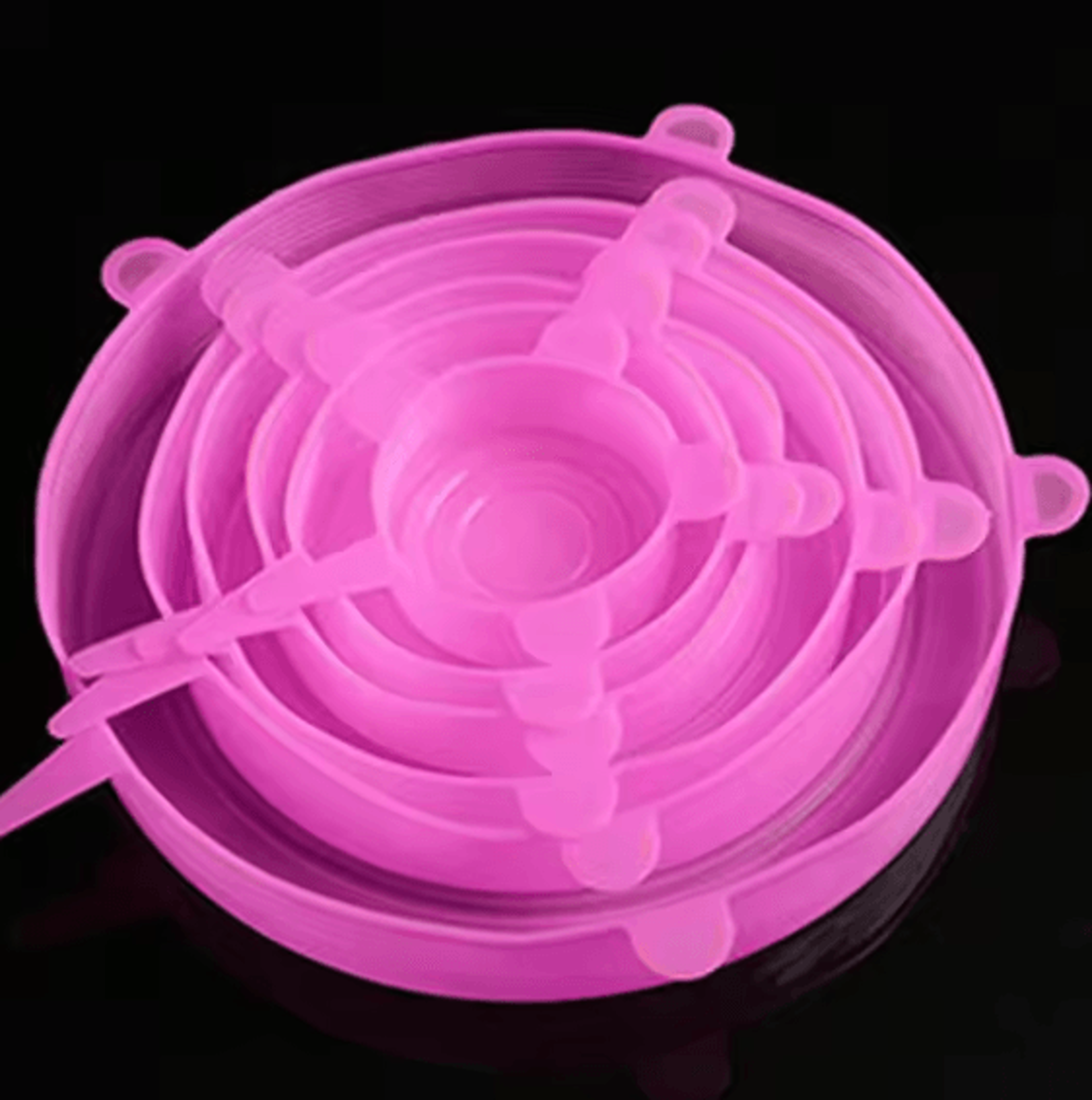6 Pcs Silicone Cover Stretch Lids Universal Adaptable Kitchen Bowl Caps 7
