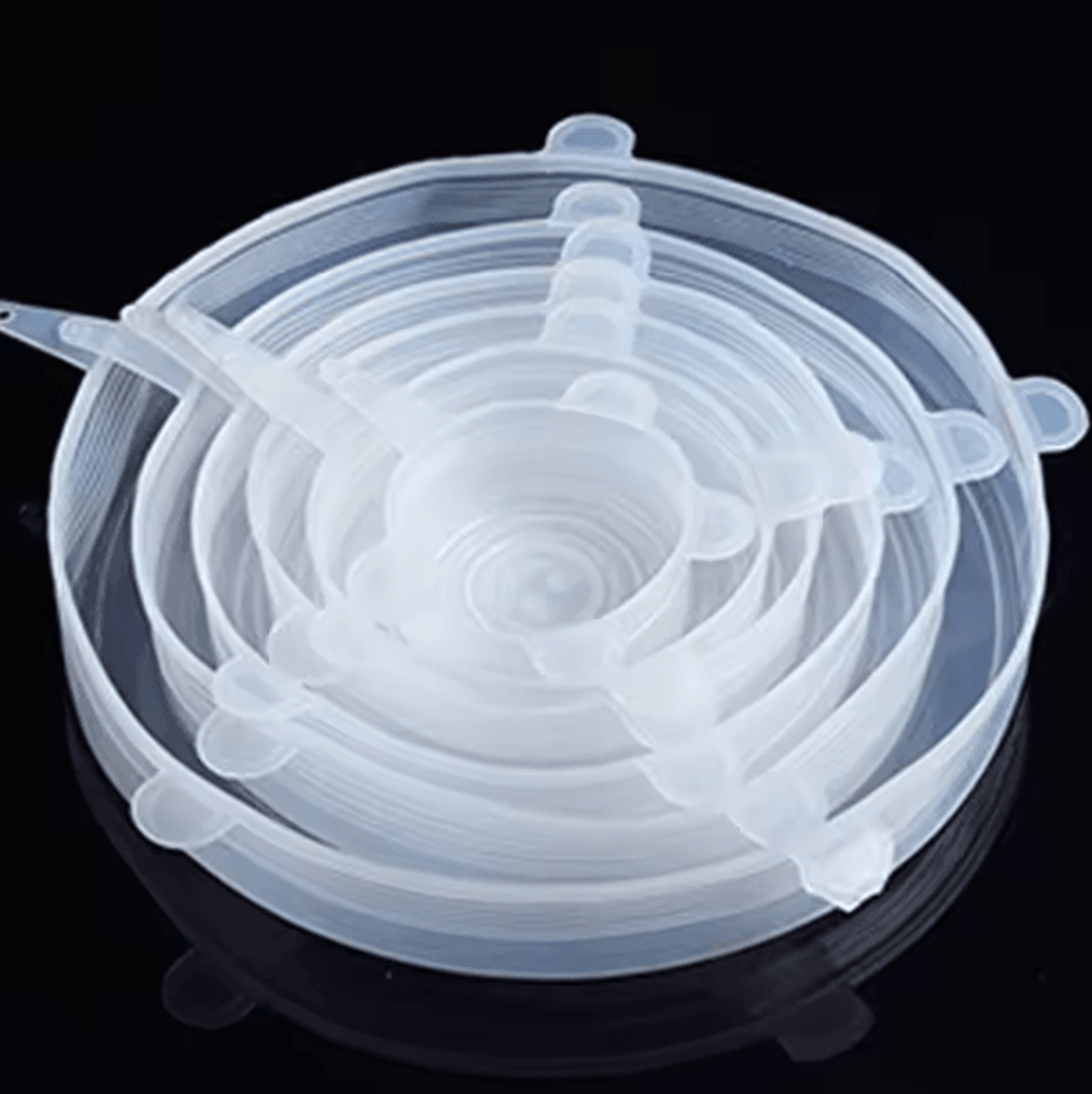 6 Pcs Silicone Cover Stretch Lids Universal Adaptable Kitchen Bowl Caps 8