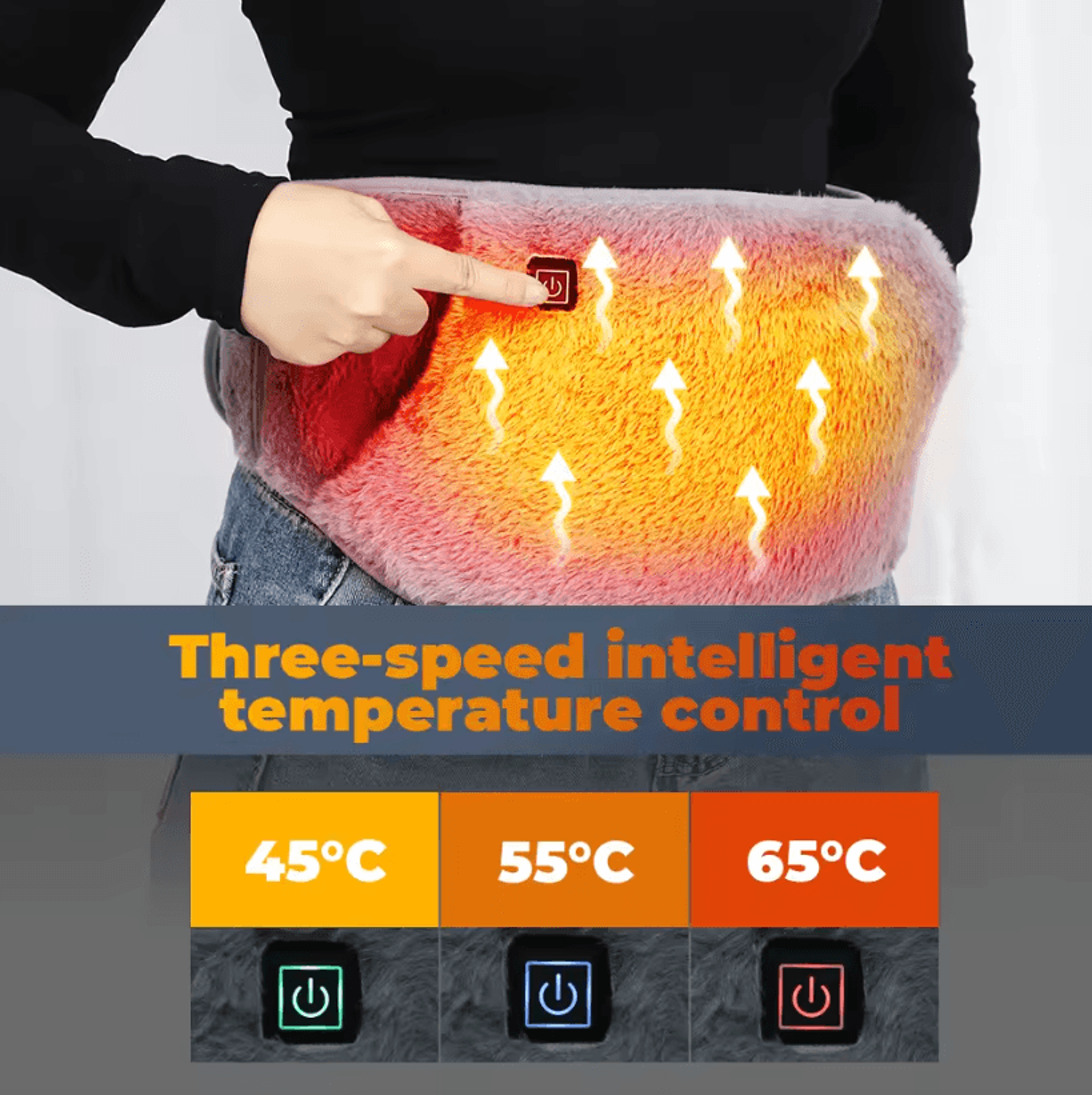 3Level Electric Graphene Heating Pad Belt With USB Recharge For Abdominal Waist And Hand Warmth 1