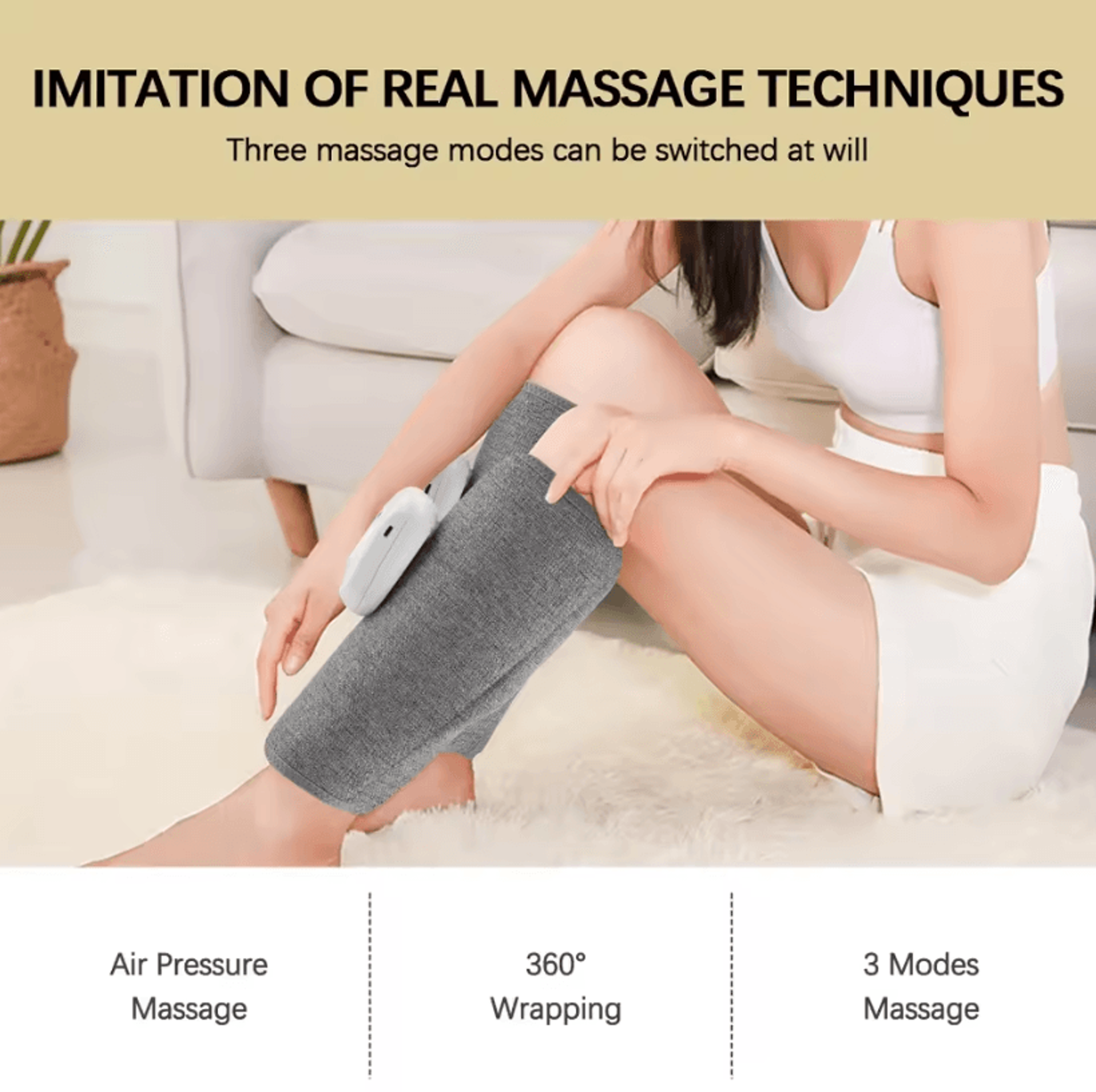 Electric 360 Wireless Air Pressure Calf And Leg Massager With 3 Modes 2