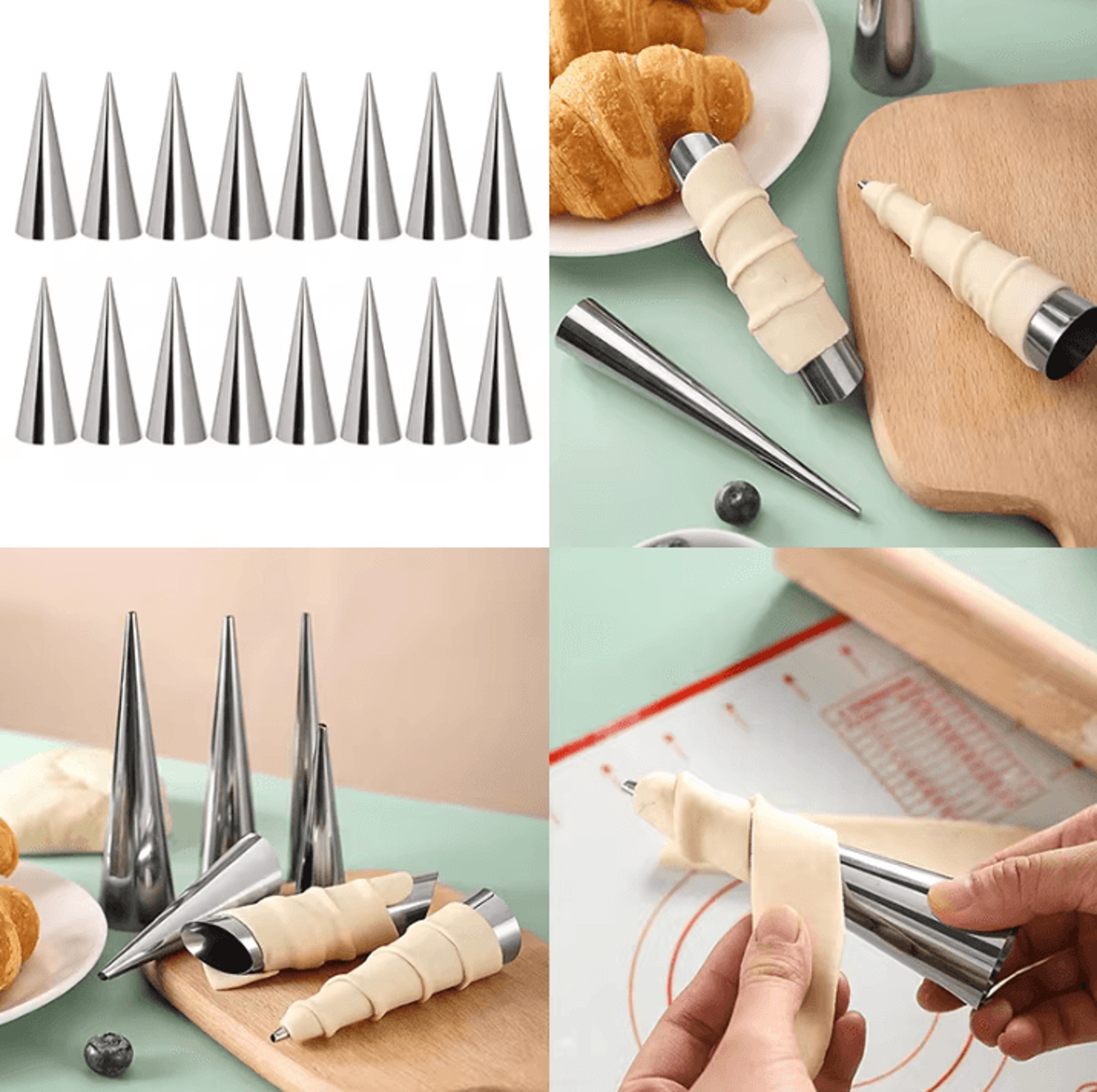16PCS Conical Tube Cone Roll And Cream Horn Pastry Molds For Baking 1