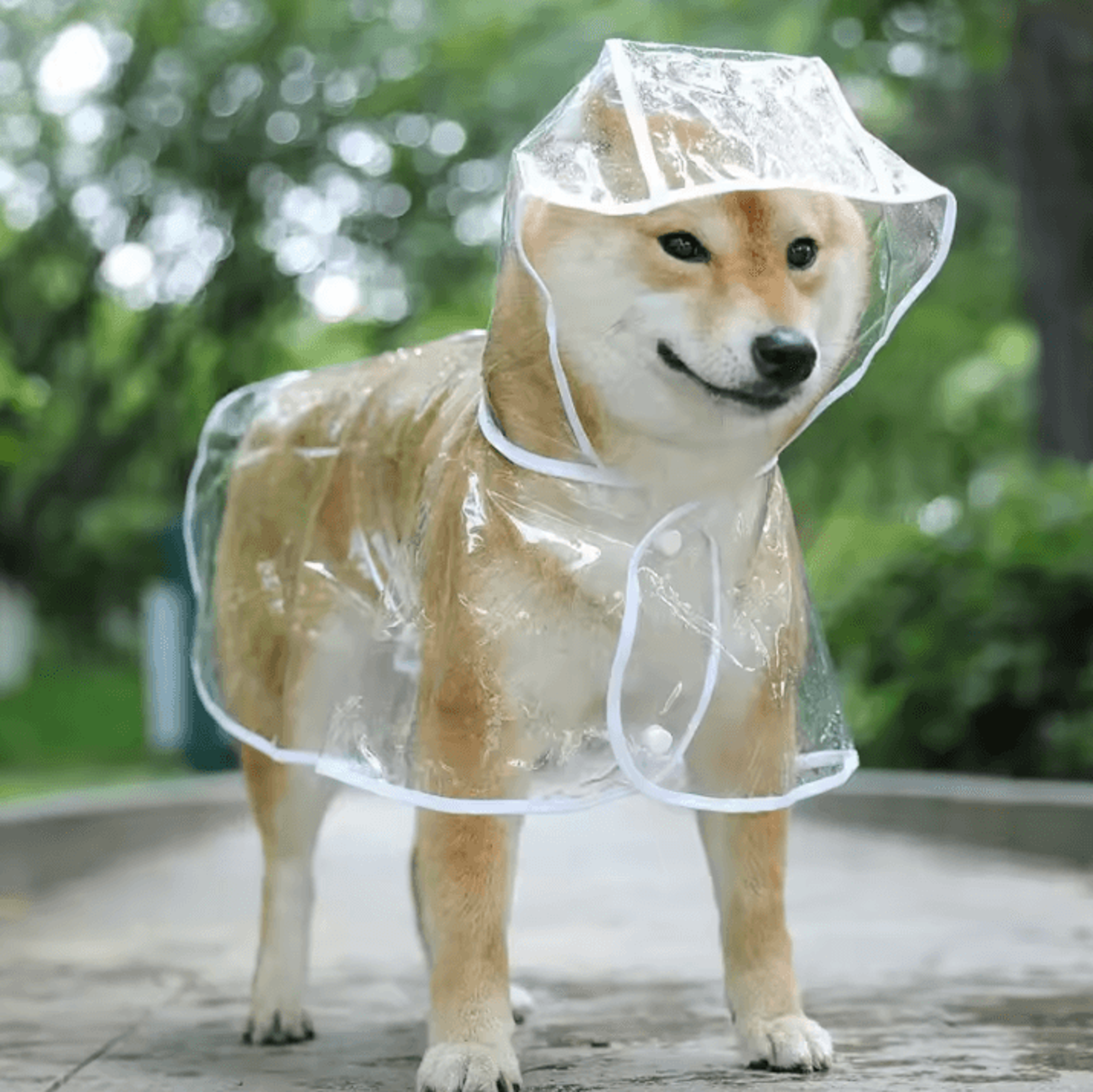 Transparent Hooded Dog Raincoat  Waterproof Pet Rainwear Jacket For Small Dogs  Puppies 0