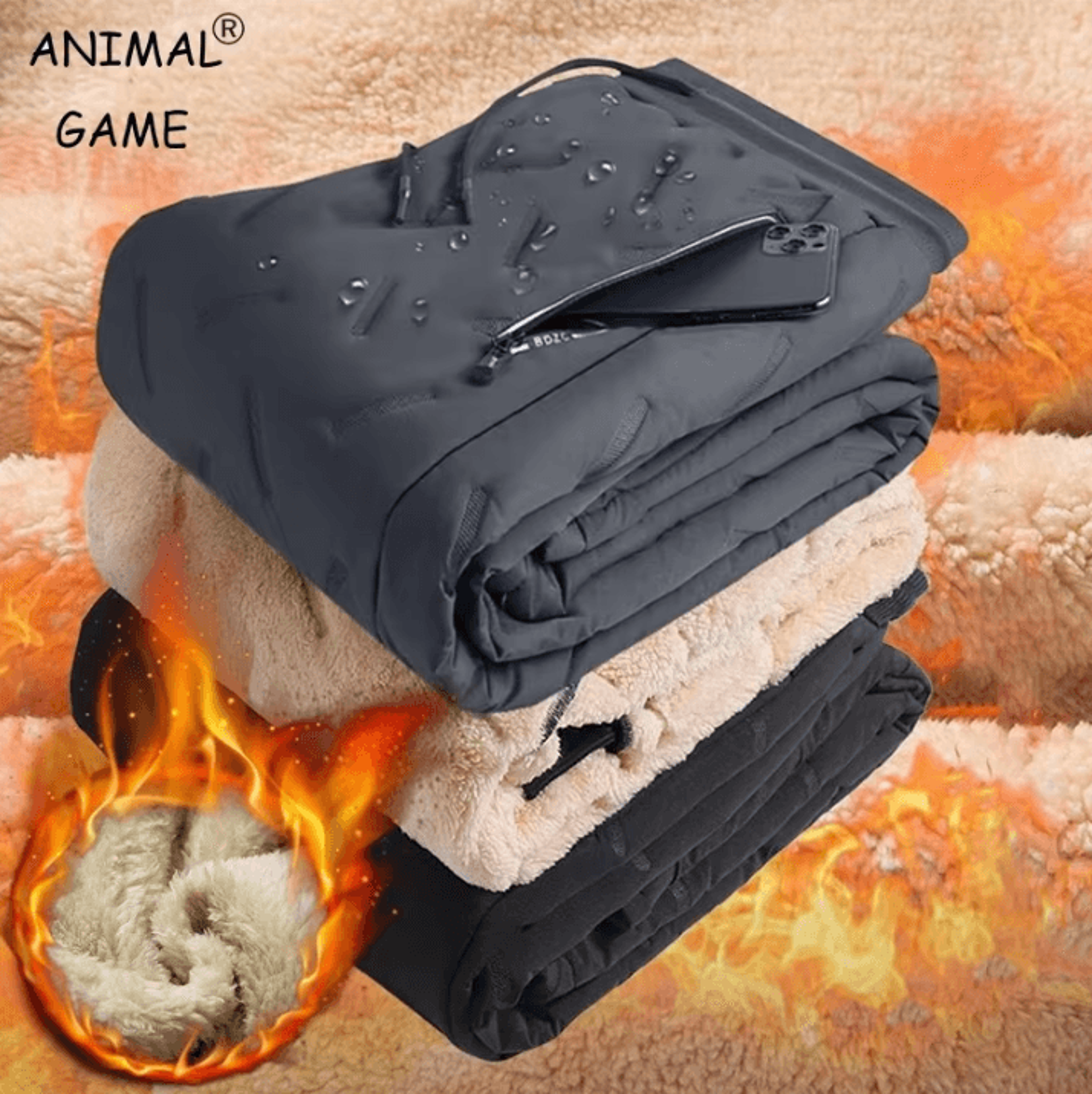 Mens Winter Fleece Sweatpants  Plush Thermal Plush Mens Pants With Waterproof  Windproof Protection 0