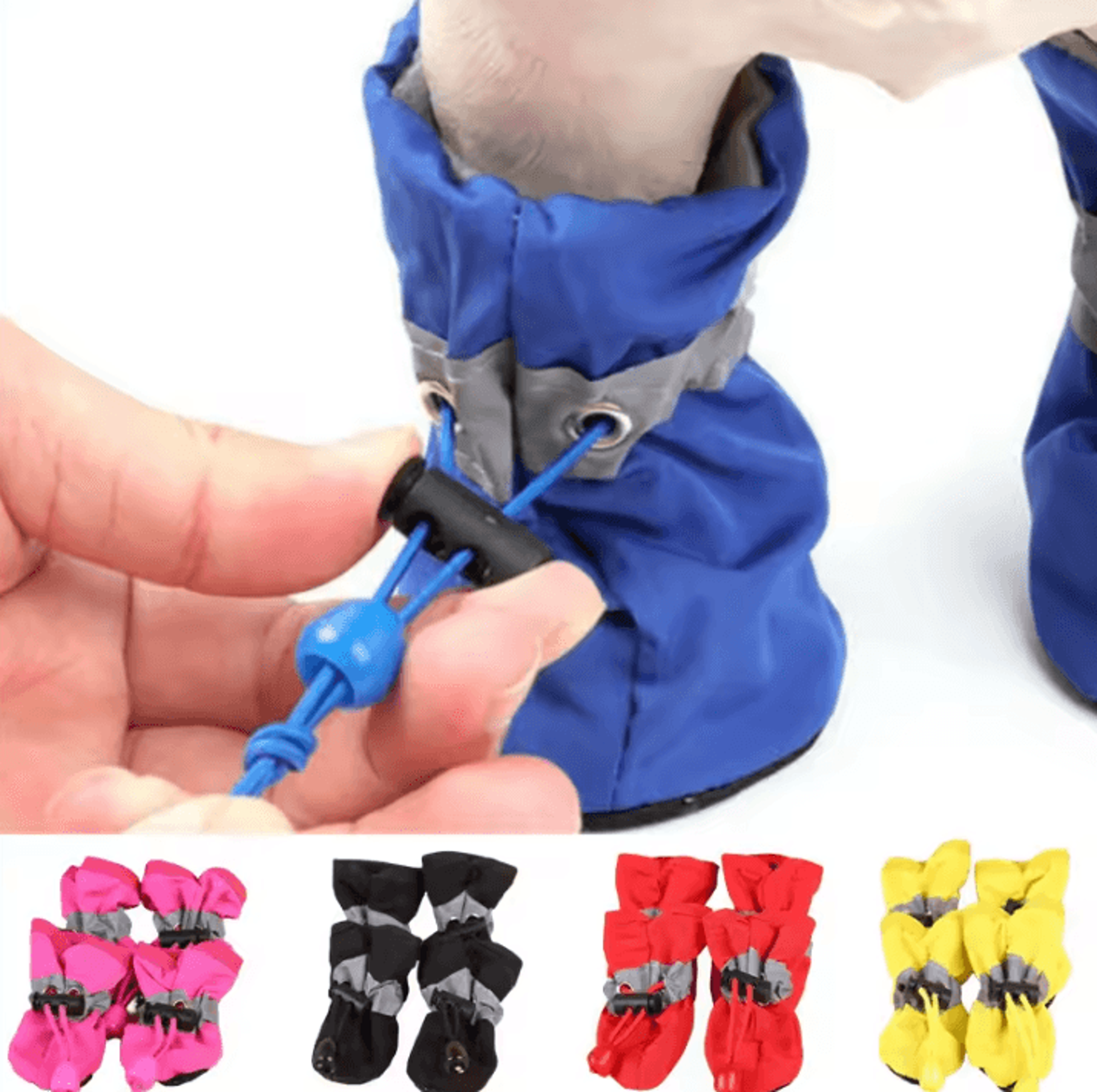 4Piece Waterproof Dog Boots  AntiSlip Pet Shoes For Small Cats  Dogs Paw Protection 0