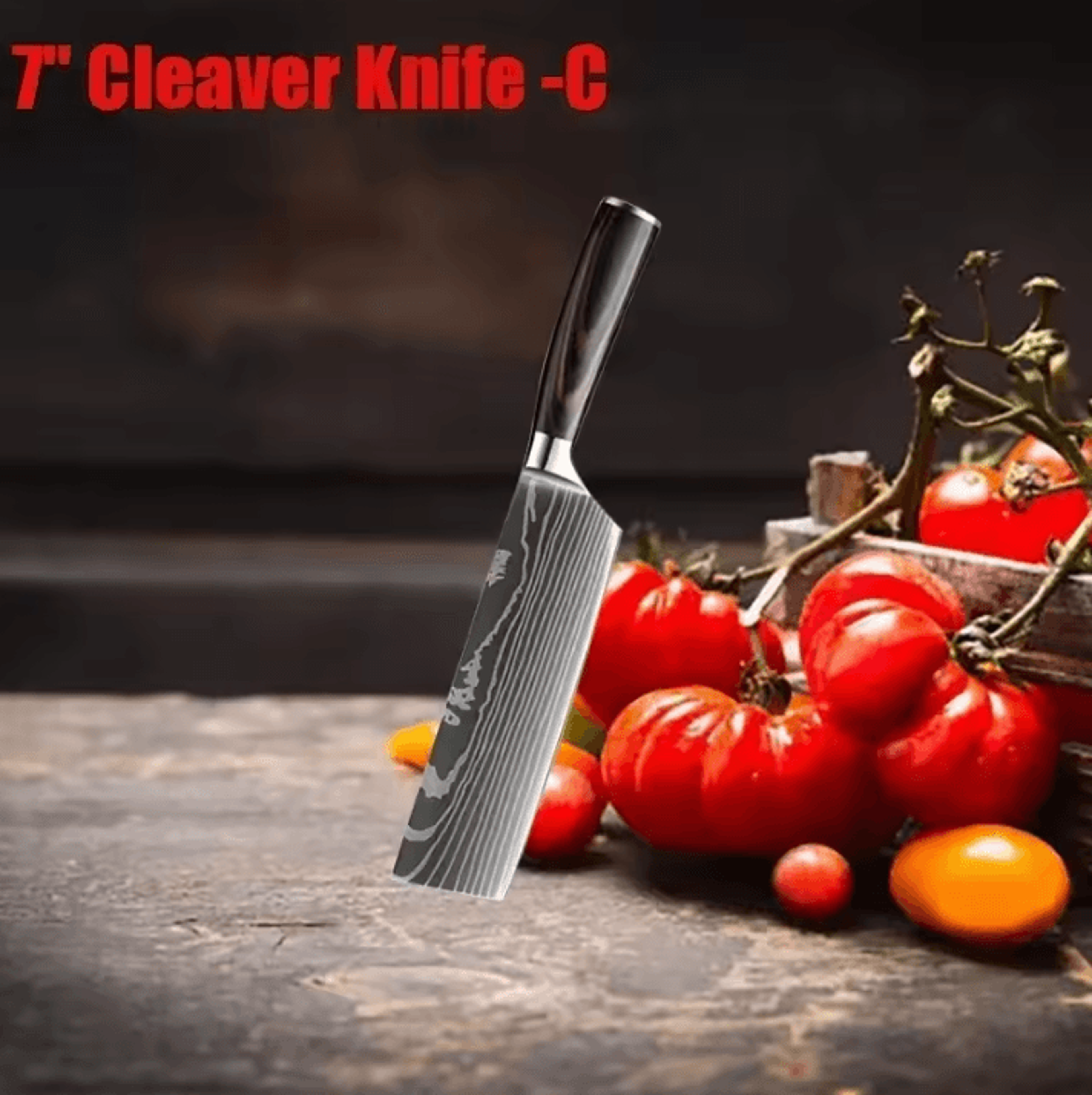 Professional Damascus Kitchen Knife Set  Japanese Santoku Cleaver  Stainless Steel Boning Knife 10