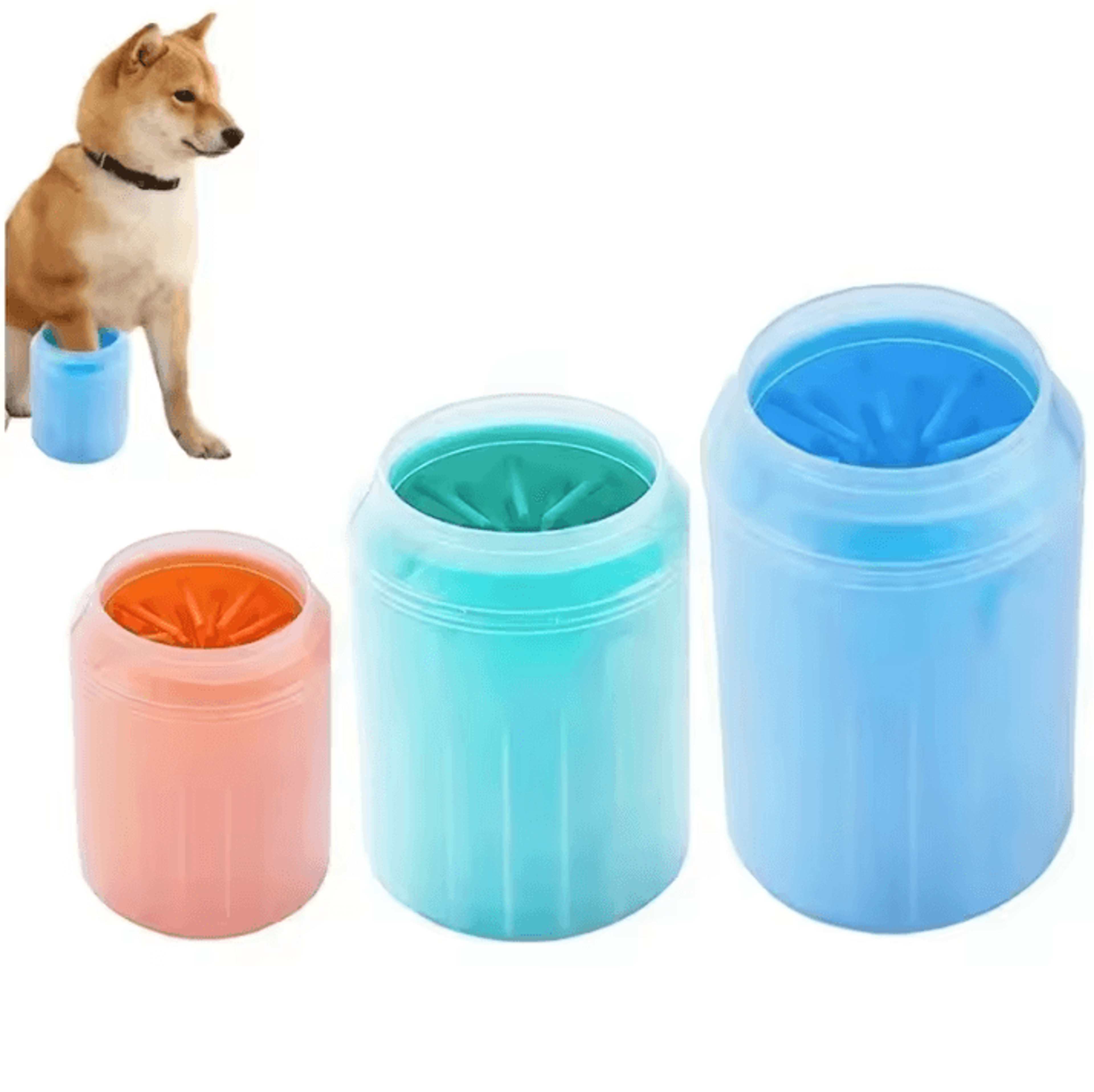 Dog Paw Washer Cleaner  Soft Silicone Dog Paw Cleaning Bucket With Pet Foot Brush 0