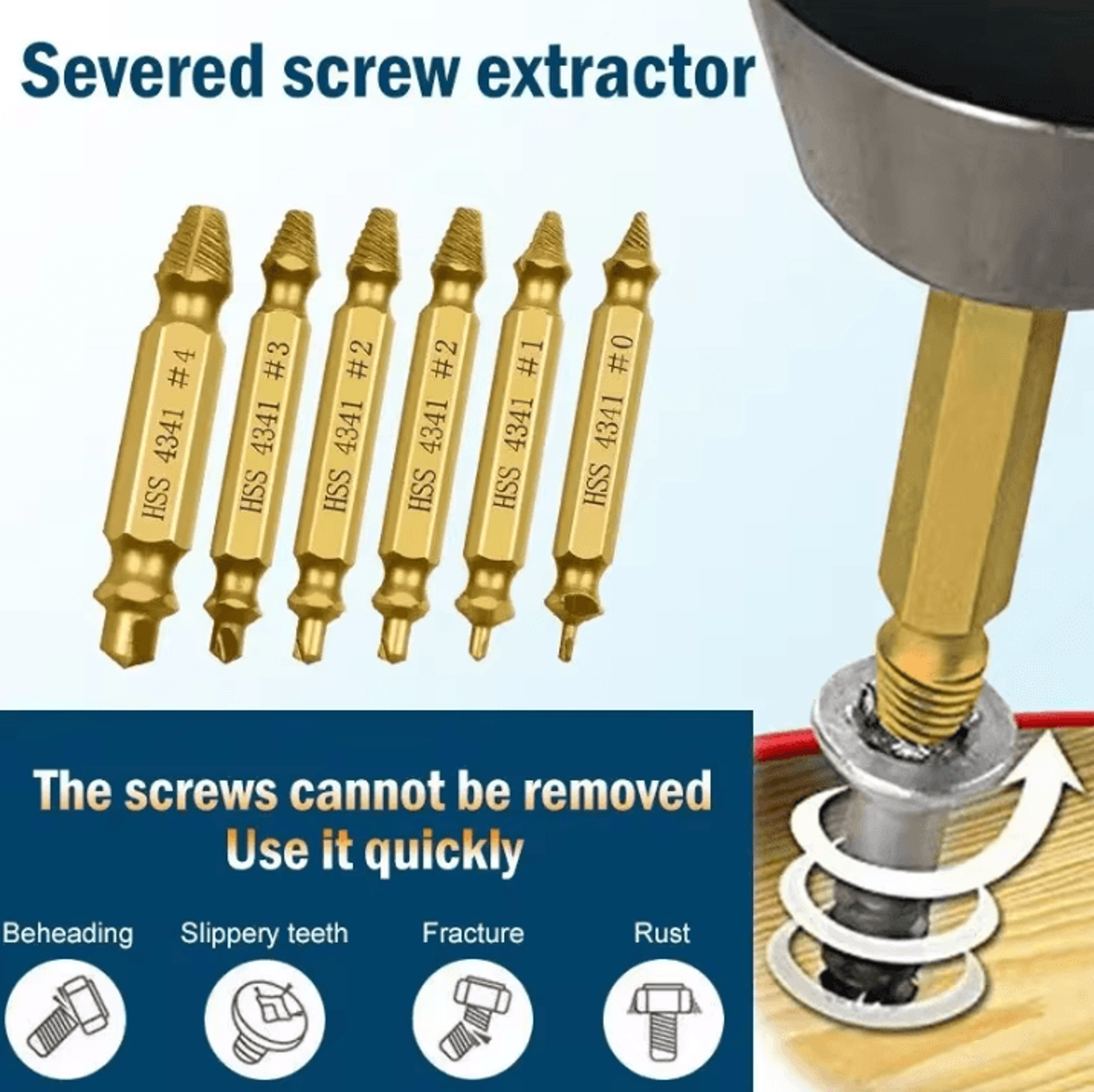 Damaged Screw Extractor Set  Double Head Broken Bolt Removal Tool For Stripped  Stuck Screws 0