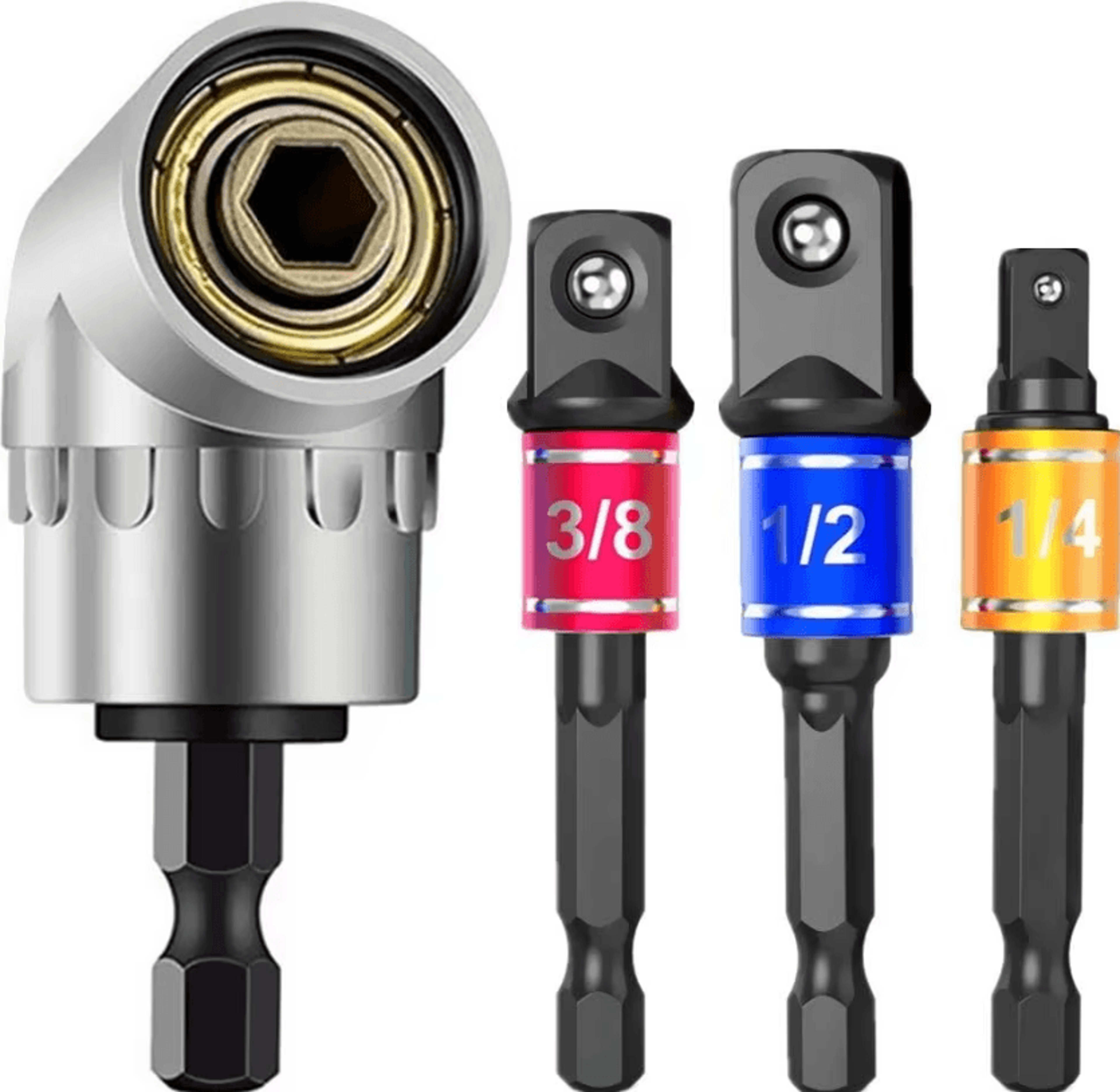 Impact Grade 105 Angle Socket Adapter Set  Power Tool Driver Extension  Screwdriver Holder 0