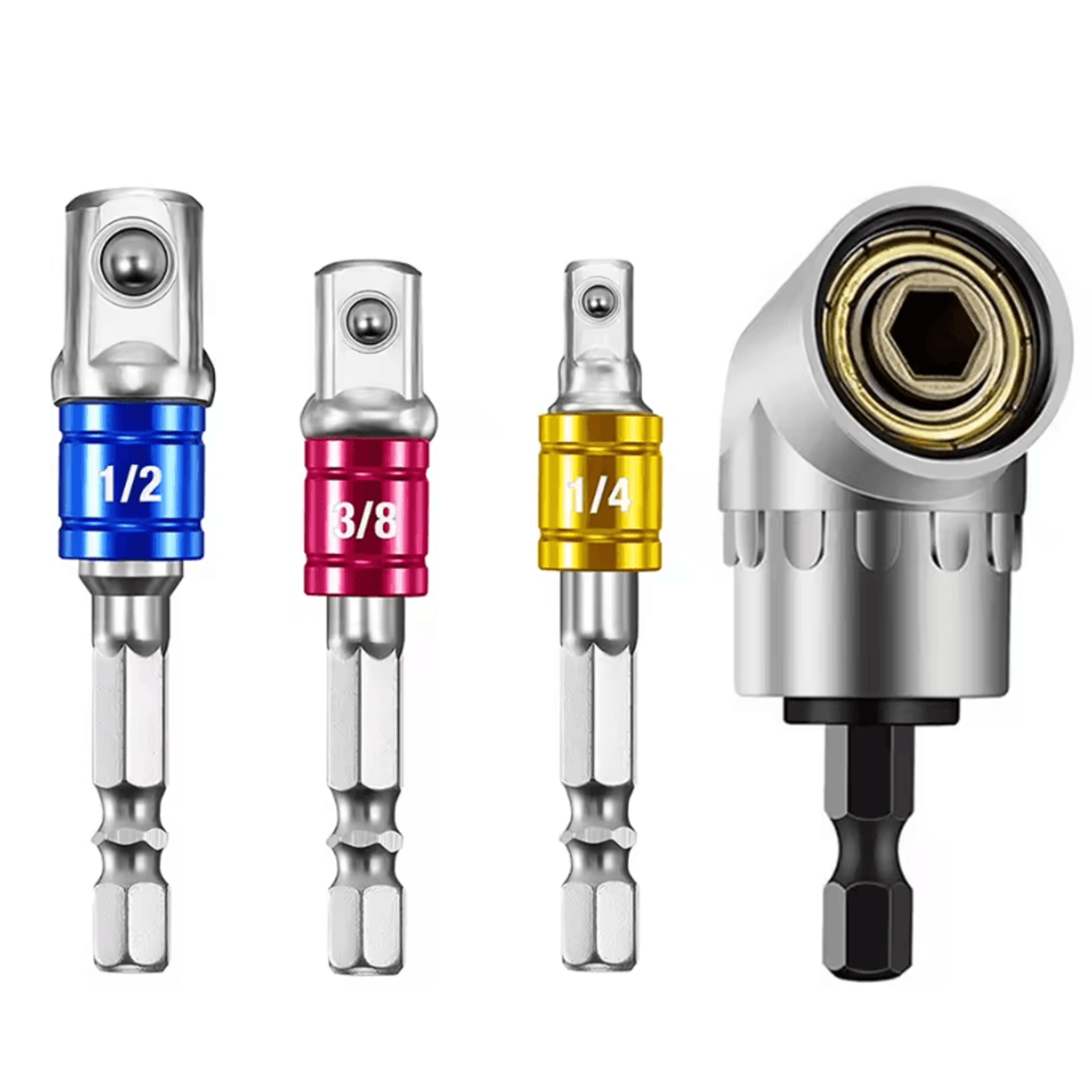 Impact Grade 105 Angle Socket Adapter Set  Power Tool Driver Extension  Screwdriver Holder 10