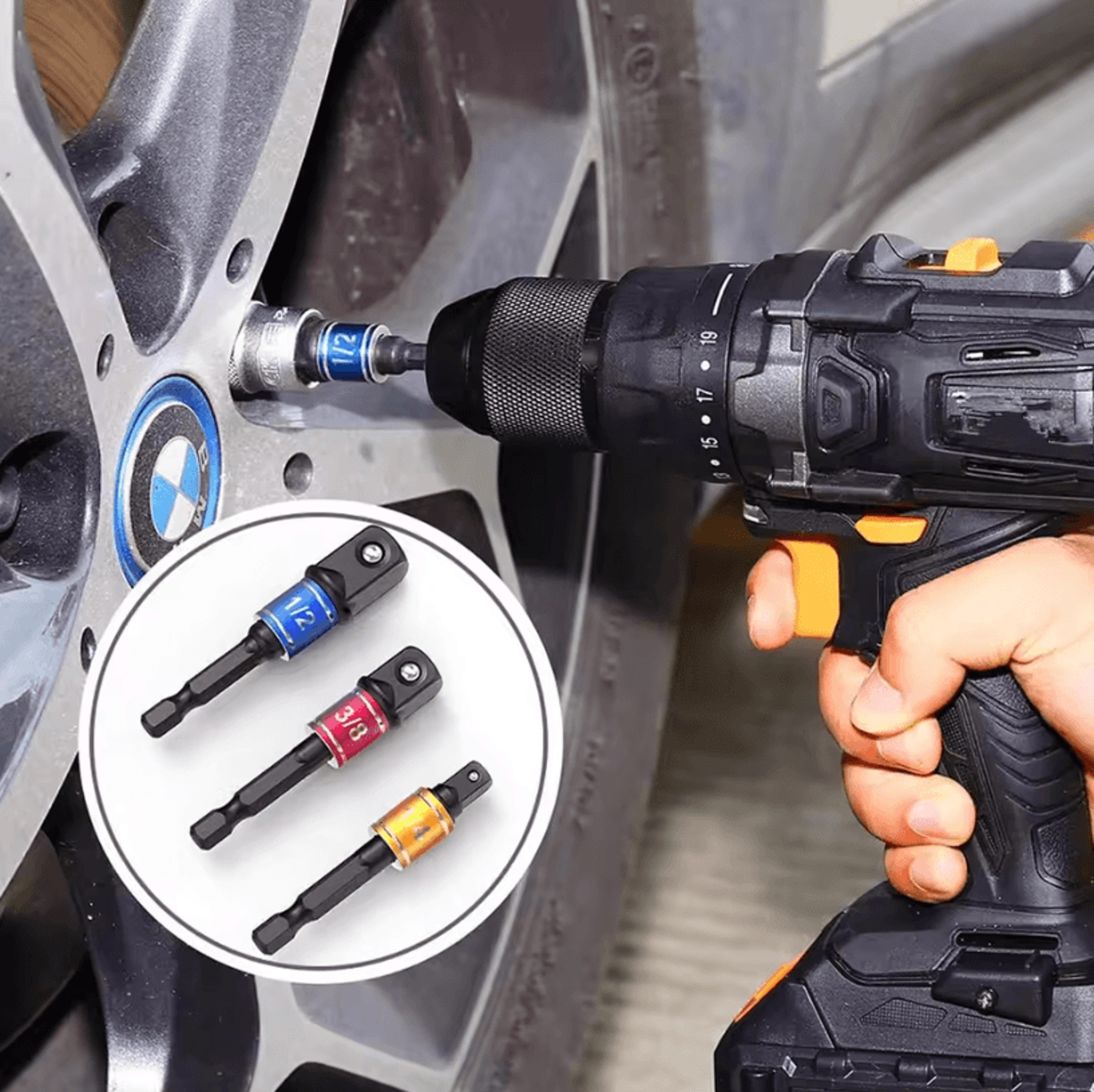 Impact Grade 105 Angle Socket Adapter Set  Power Tool Driver Extension  Screwdriver Holder 1