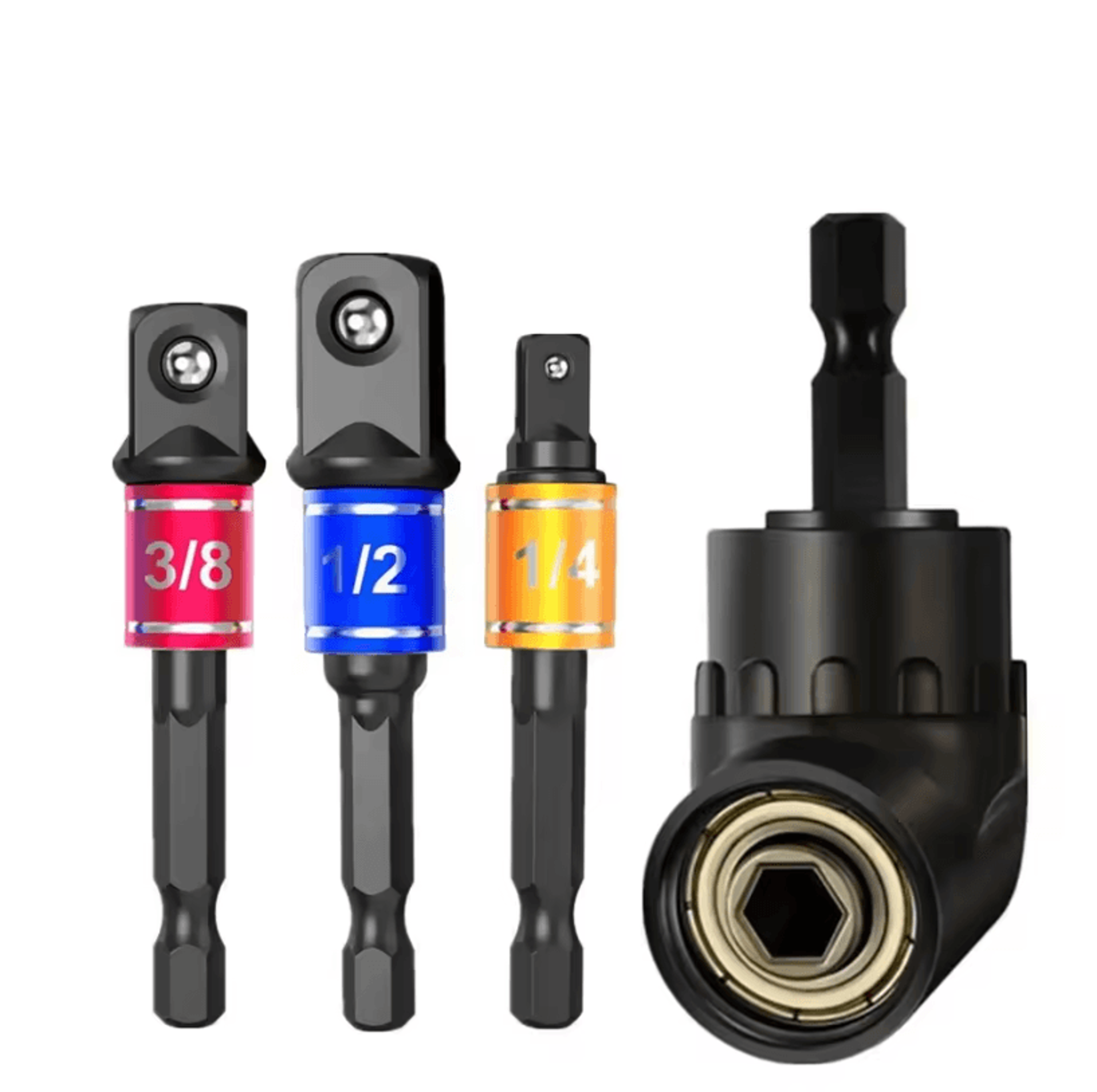 Impact Grade 105 Angle Socket Adapter Set  Power Tool Driver Extension  Screwdriver Holder 11