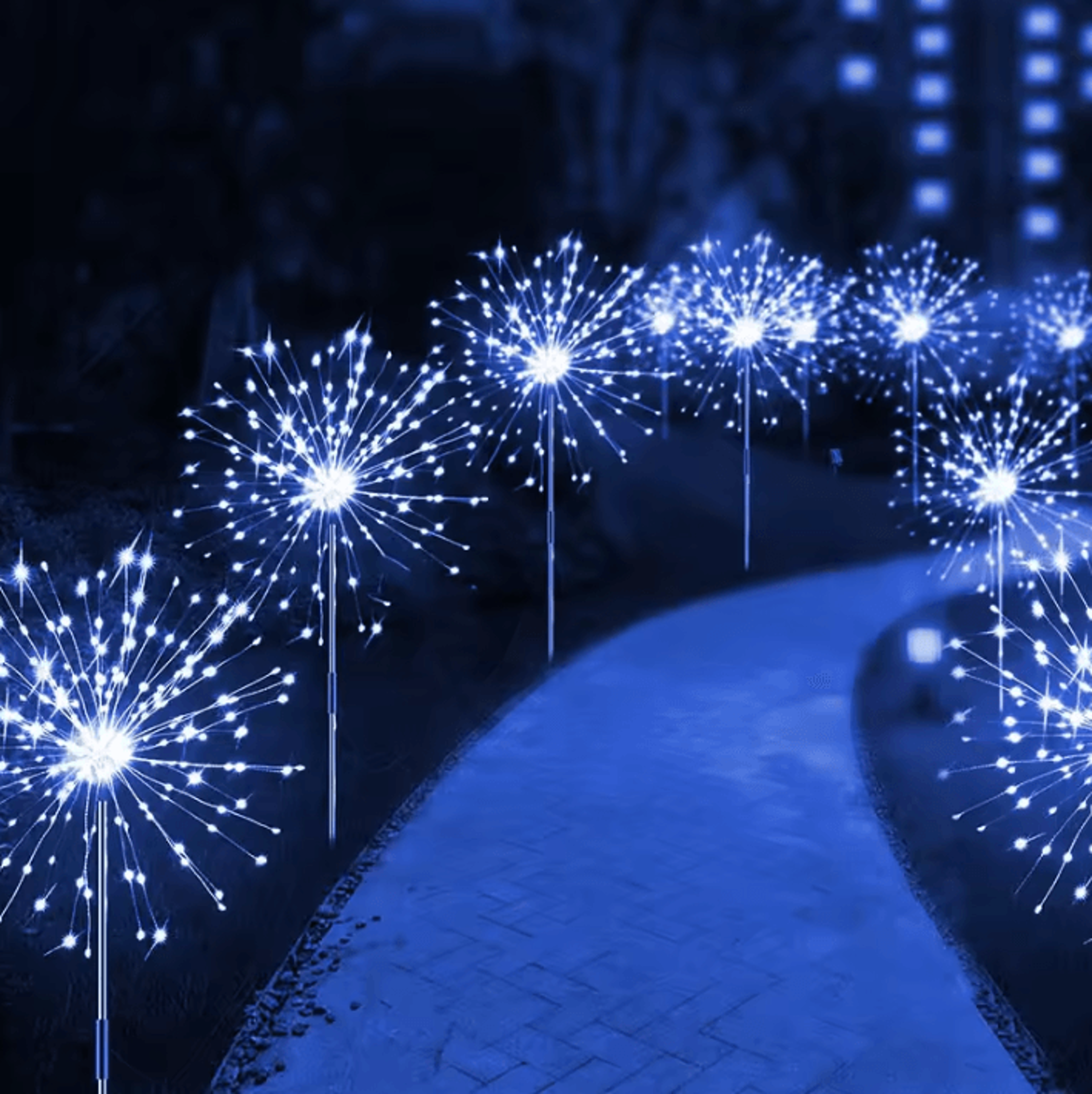 LED Solar Firework Garden Lights  Waterproof Outdoor Fairy Dandelion Lawn Decoration Lamp 8