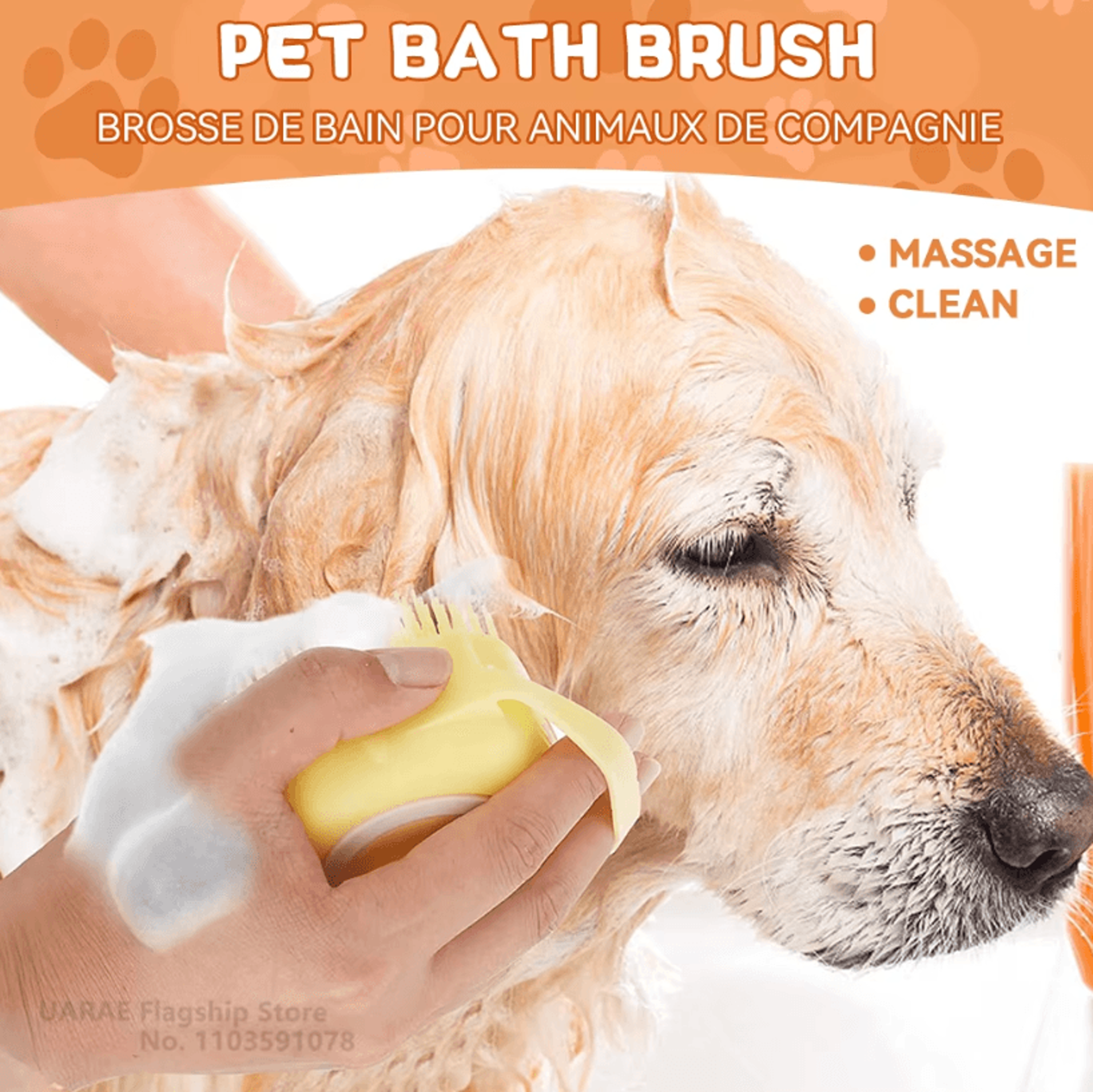Dog Bathing Brush And Pet Massage Grooming Tool  Soft Silicone Shampoo Brush For Dogs And Cats 0