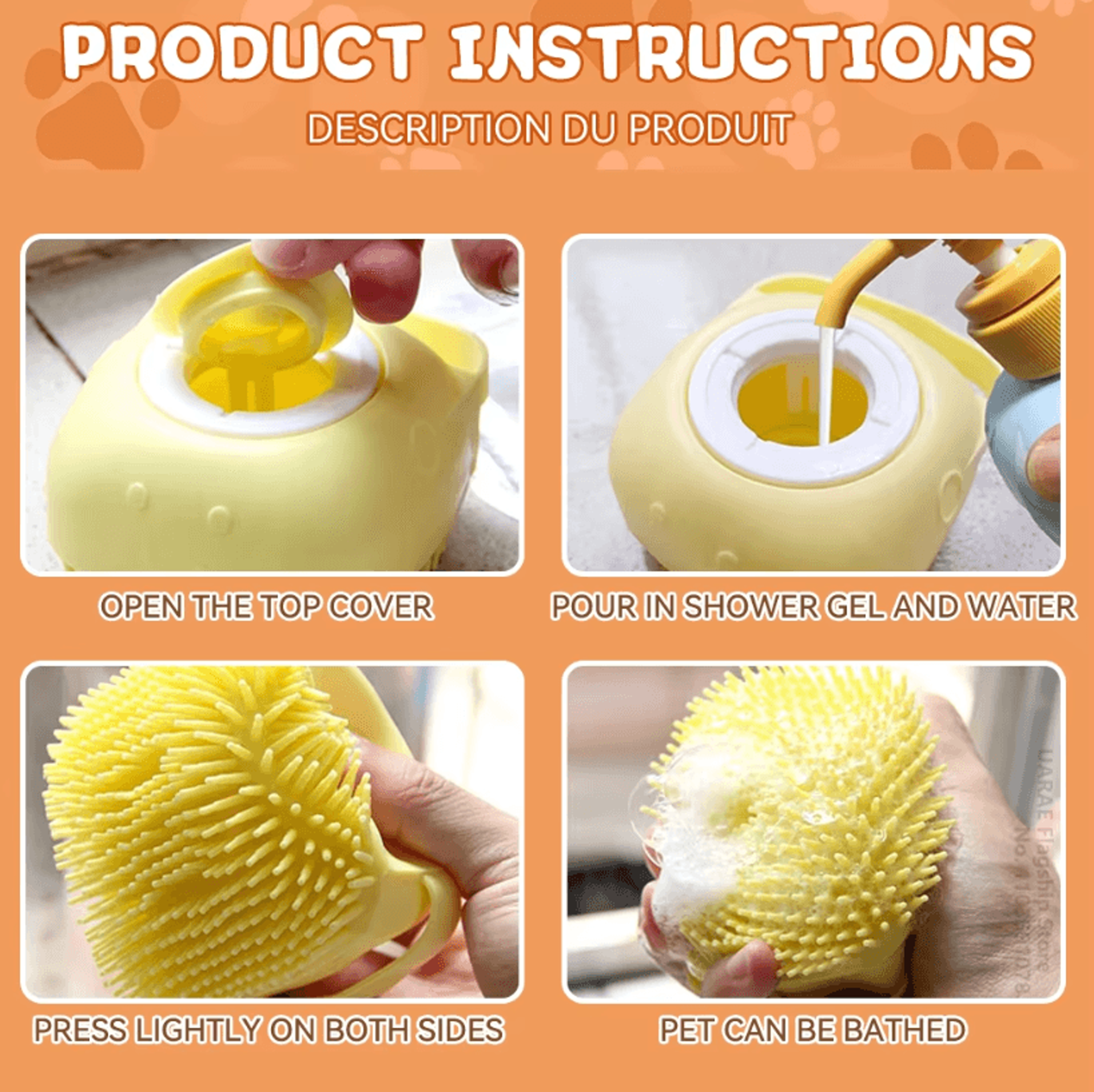 Dog Bathing Brush And Pet Massage Grooming Tool  Soft Silicone Shampoo Brush For Dogs And Cats 3