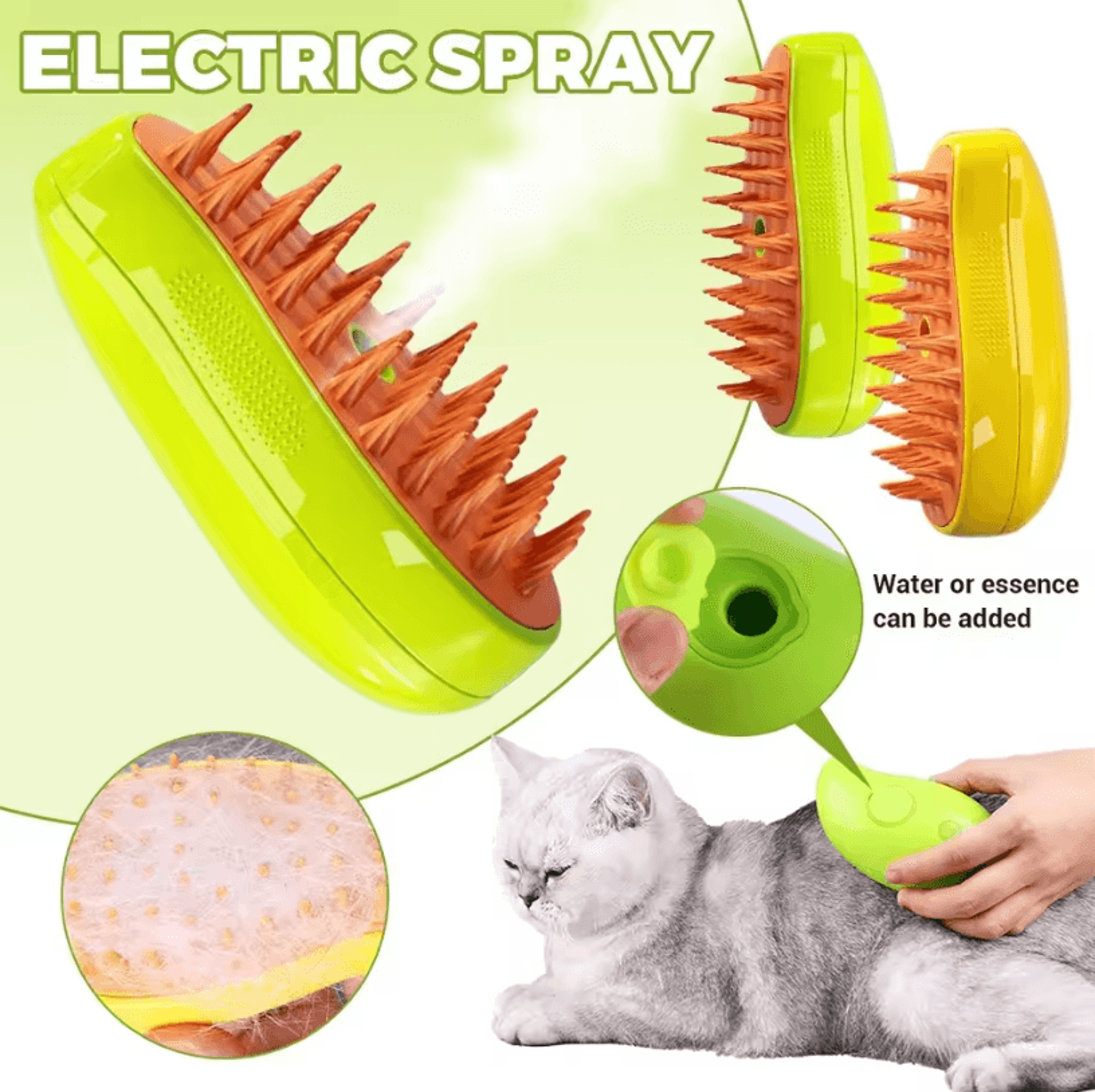 Electric 3in1 Pet Steam Brush  Steam Sprayer Massage Comb  Shedding Grooming Tool For Dogs  Cats 3