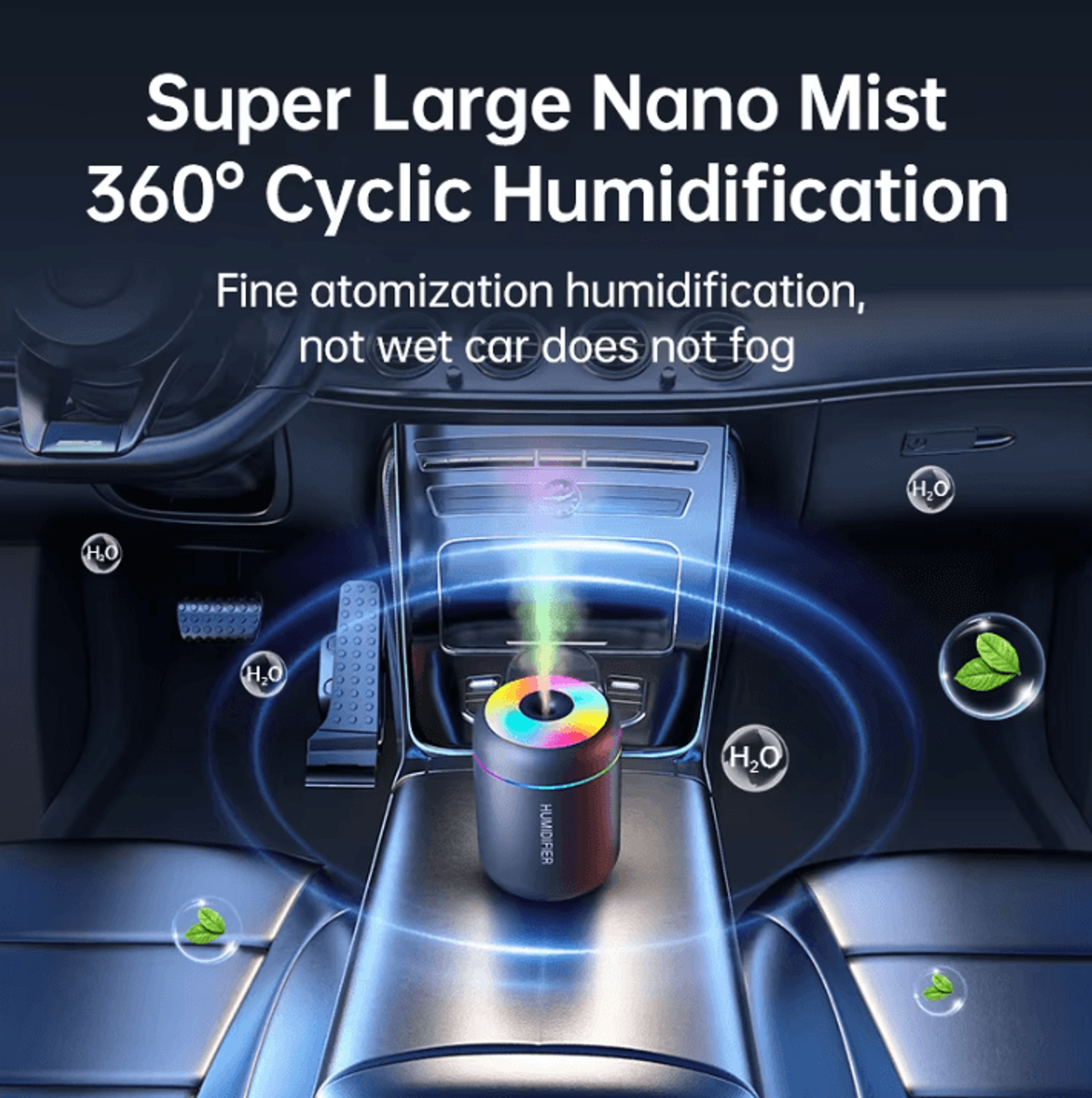 180 ML USB Rechargeable Mini Humidifier  Aroma Diffuser  Electric Air Purifier  Mist Maker For Car  3