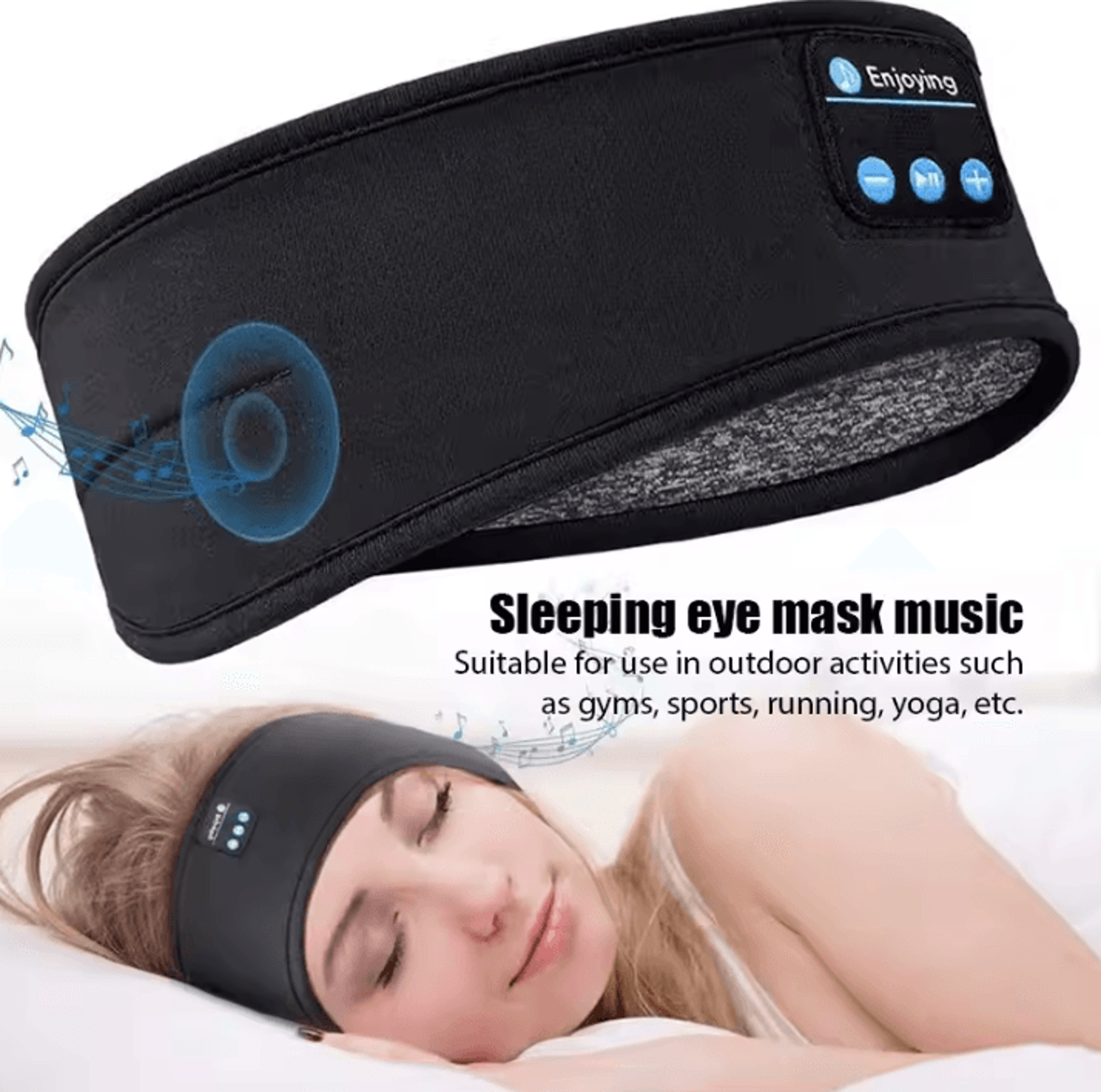 Wireless Bluetooth Headband Earphones  USB Rechargeable Sports  Sleep Headphones With Music  Comfor 0