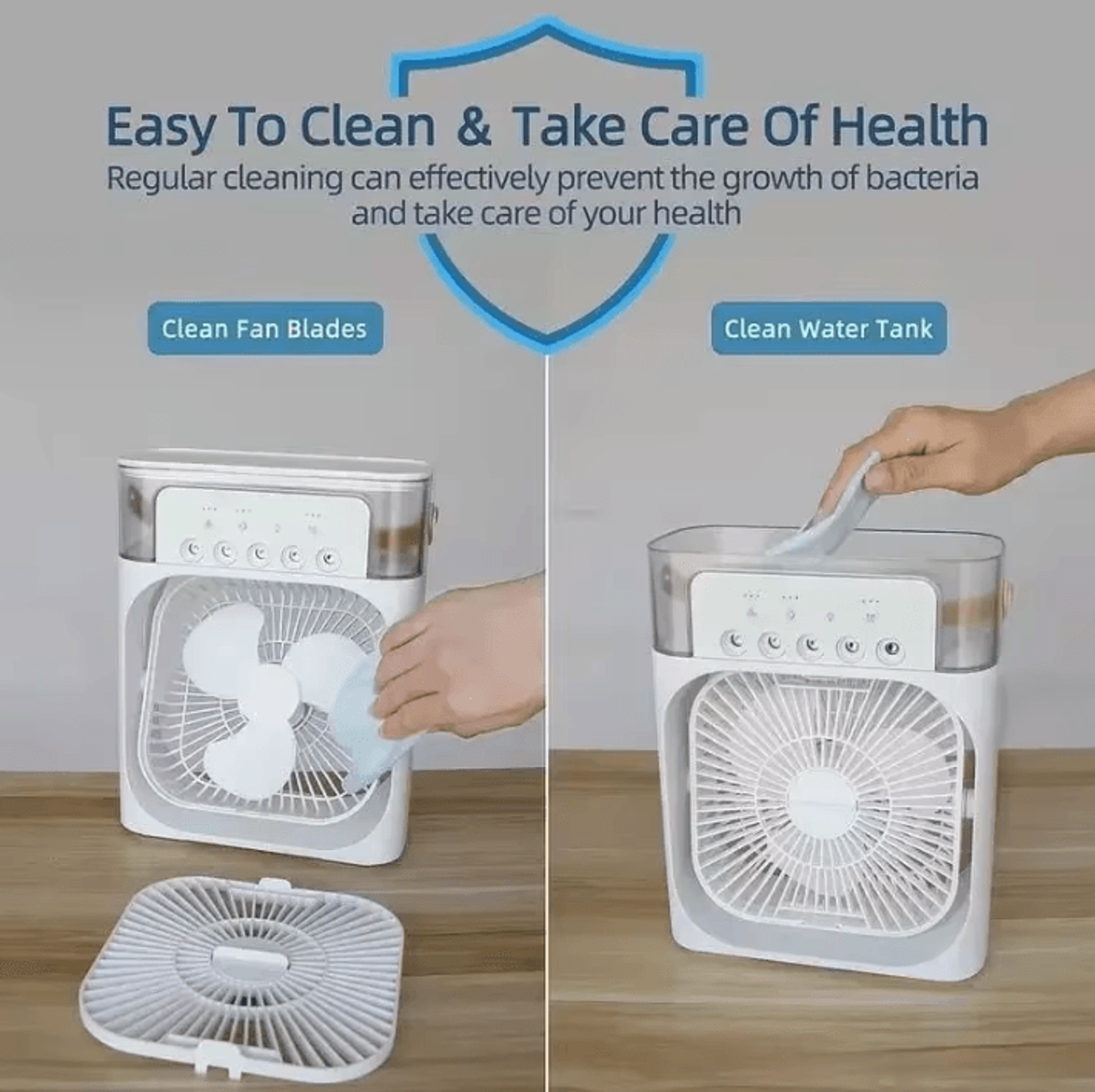 Portable 3in1 Portable Air Cooler With Mini Humidifier Fan  LED Night Light 2