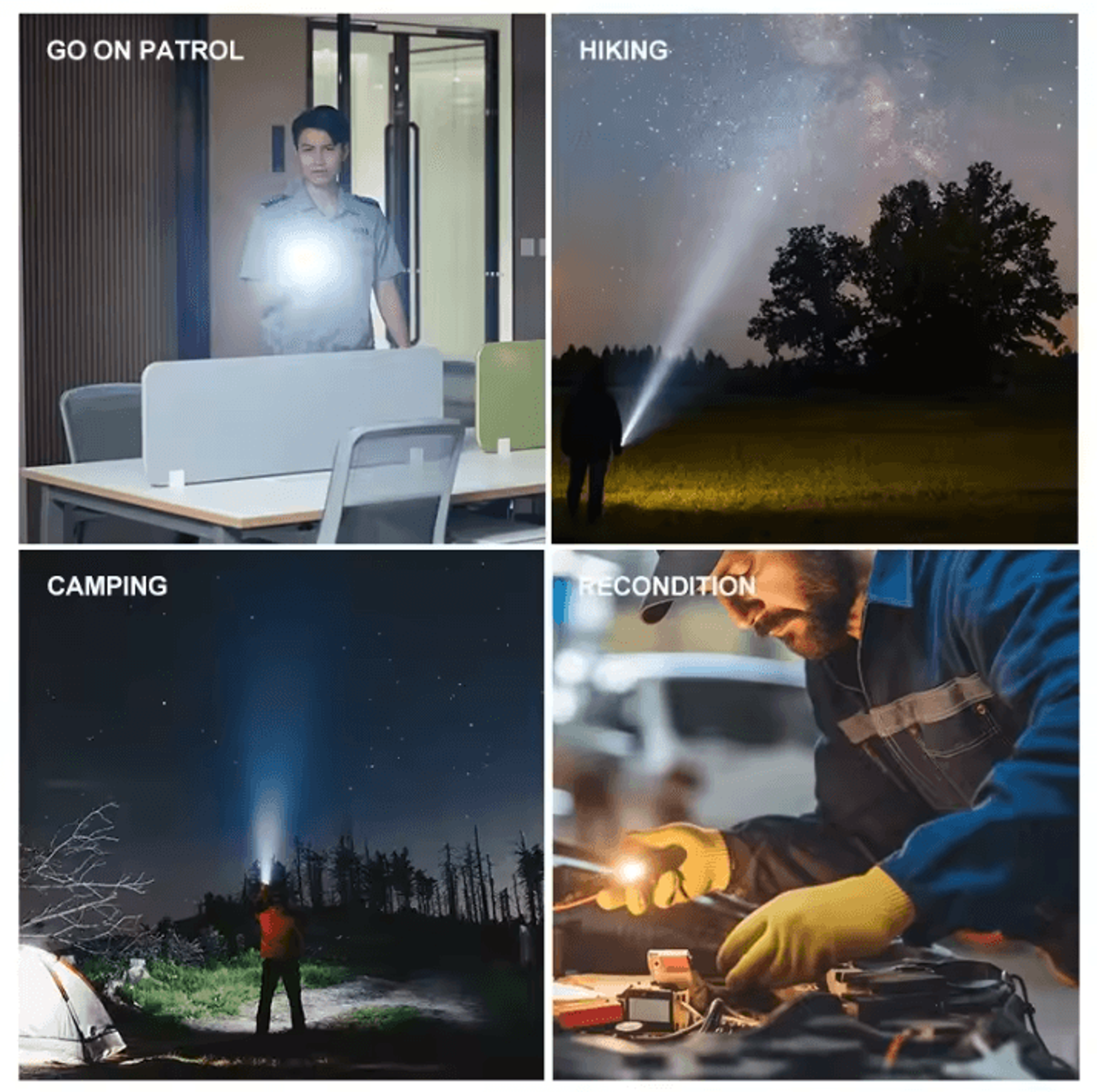 Rechargeable Tactical Flashlight  100000 Lumen LED Torch With USB Waterproof Zoom For Fishing  Hunt 4