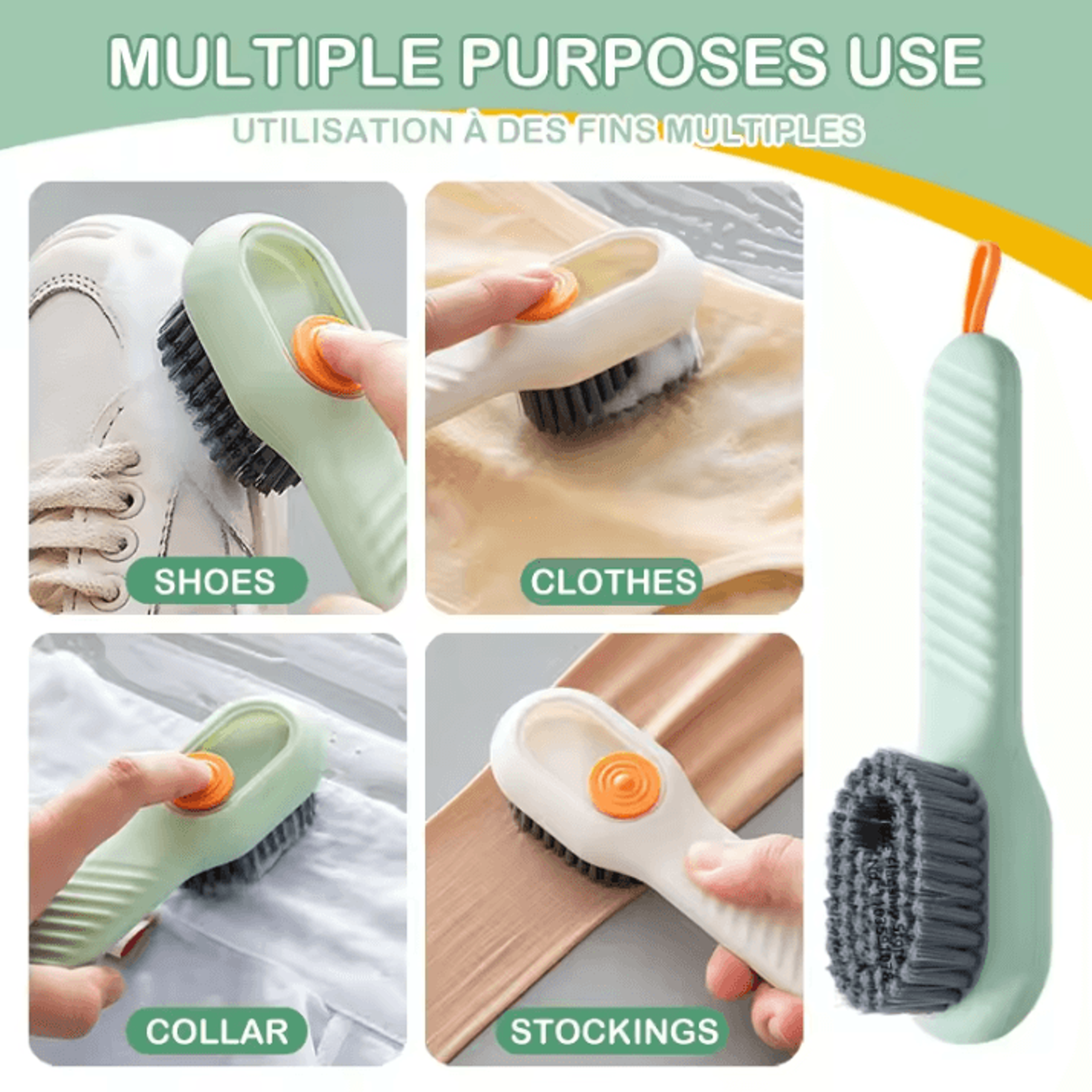 Multifunction Liquid Shoe Cleaning Brush  Shoe Cleaner With Soap Dispenser  Soft Bristle Shoe Brush 3