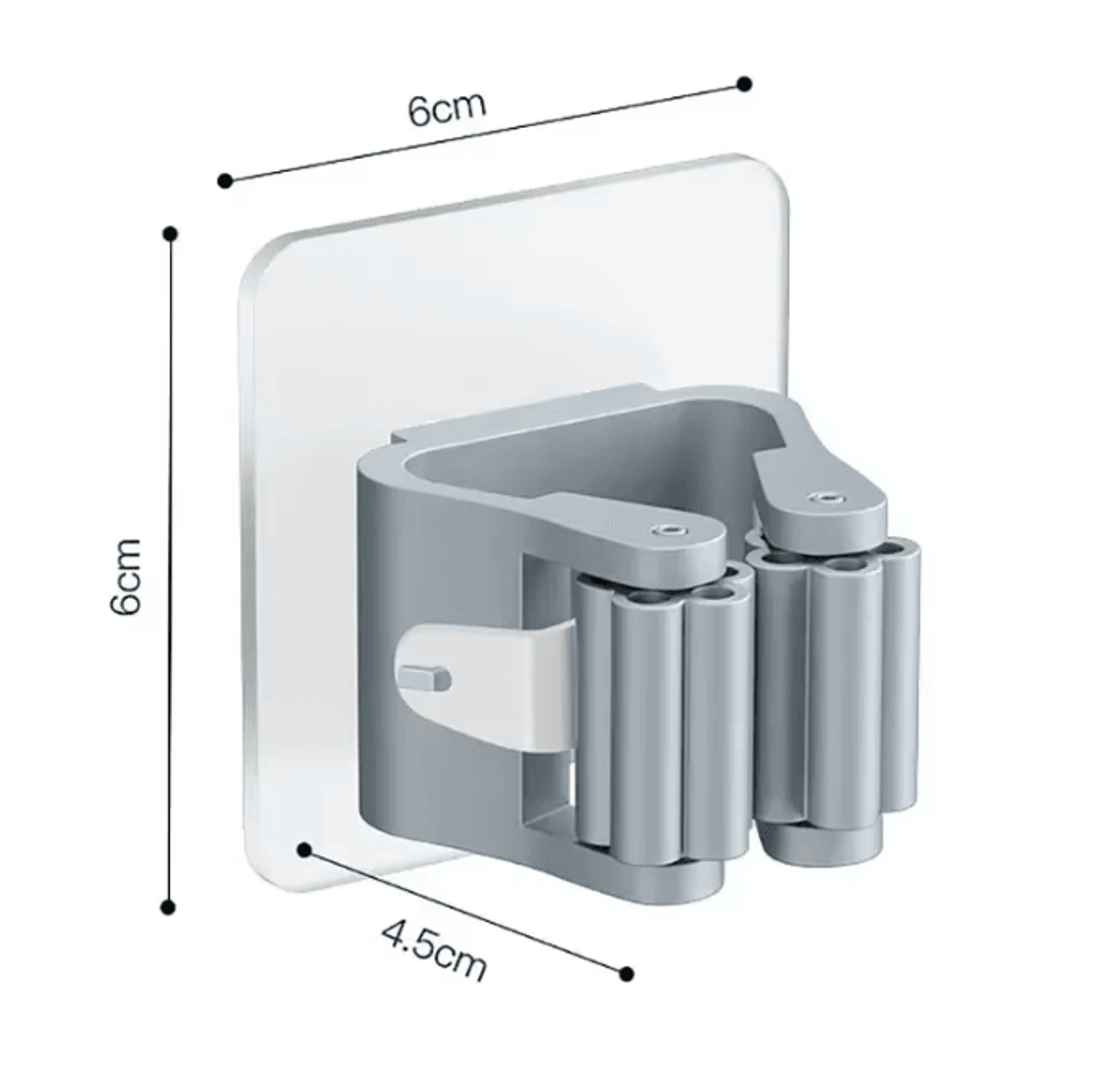Mop Storage Rack  Wall Mounted Broom Holder With PunchFree Storage Hooks For Space Saving Cleaning  5