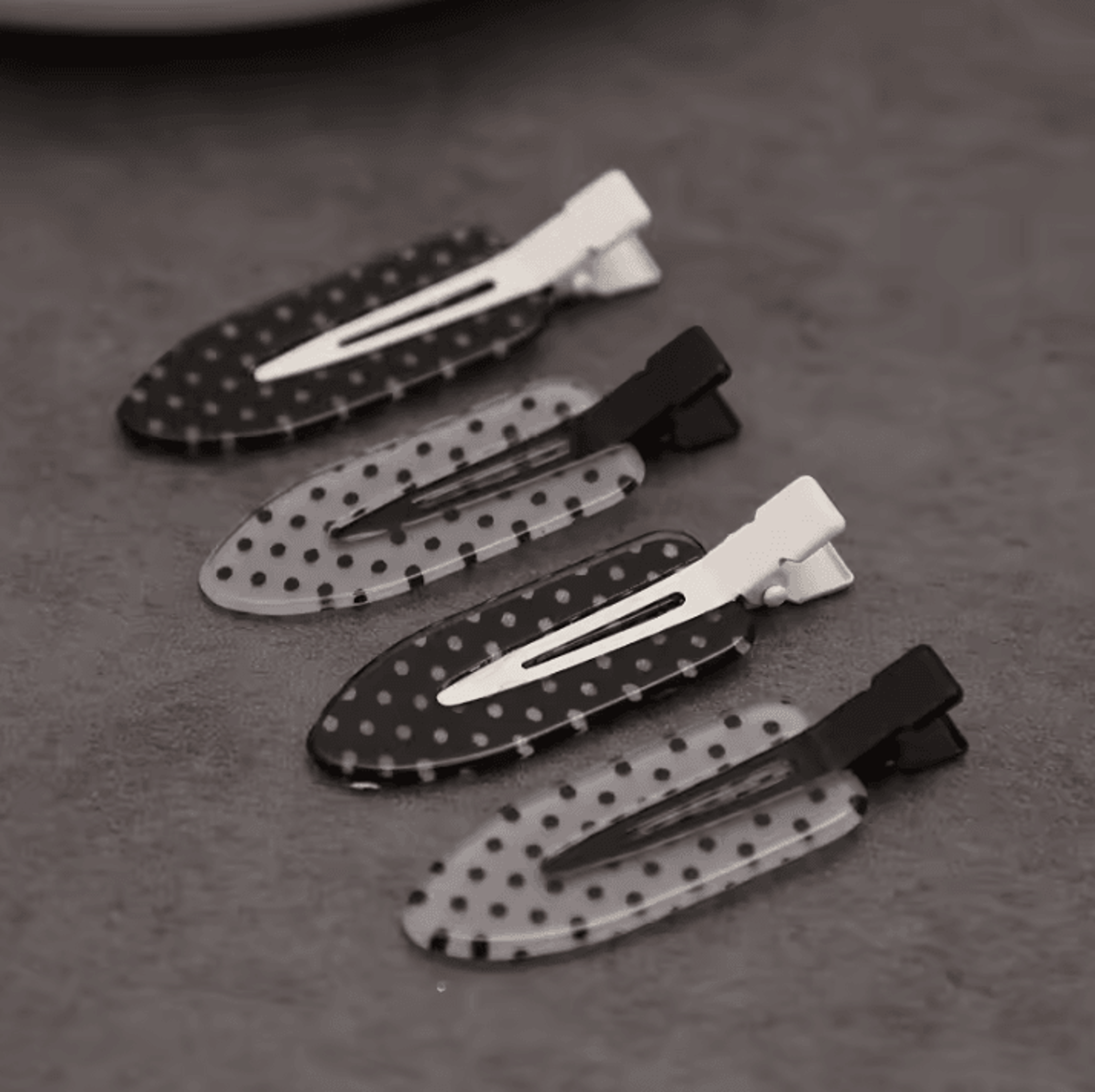 Black White Acrylic Hair Clips With Polka Dot Design Polka Dot Hair Accessories And Minimalist Hair 0