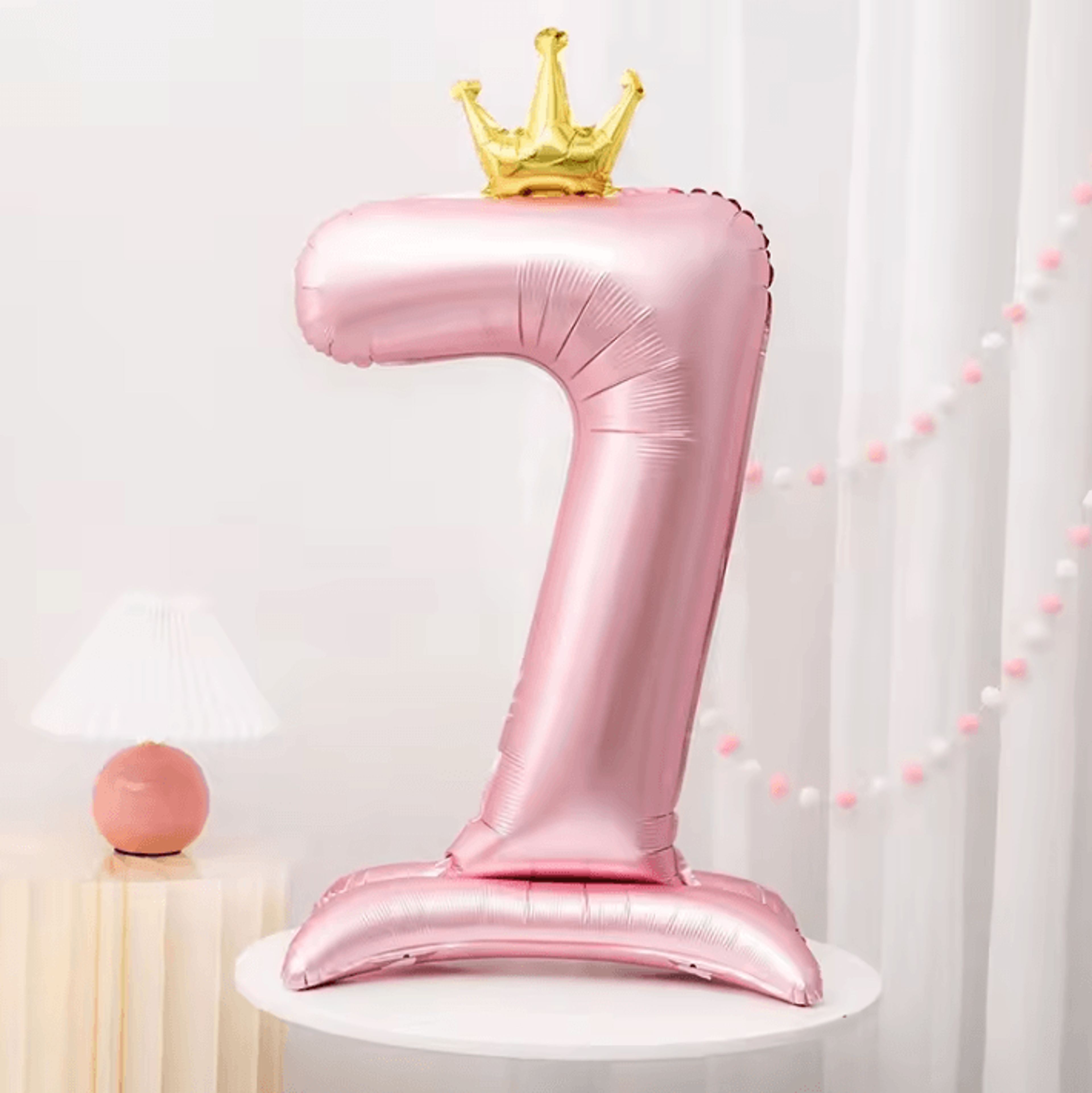 Elegant 40 Inch Number Balloons  Princess Birthday Balloons With Pink Crown Balloons For Party Deco 13