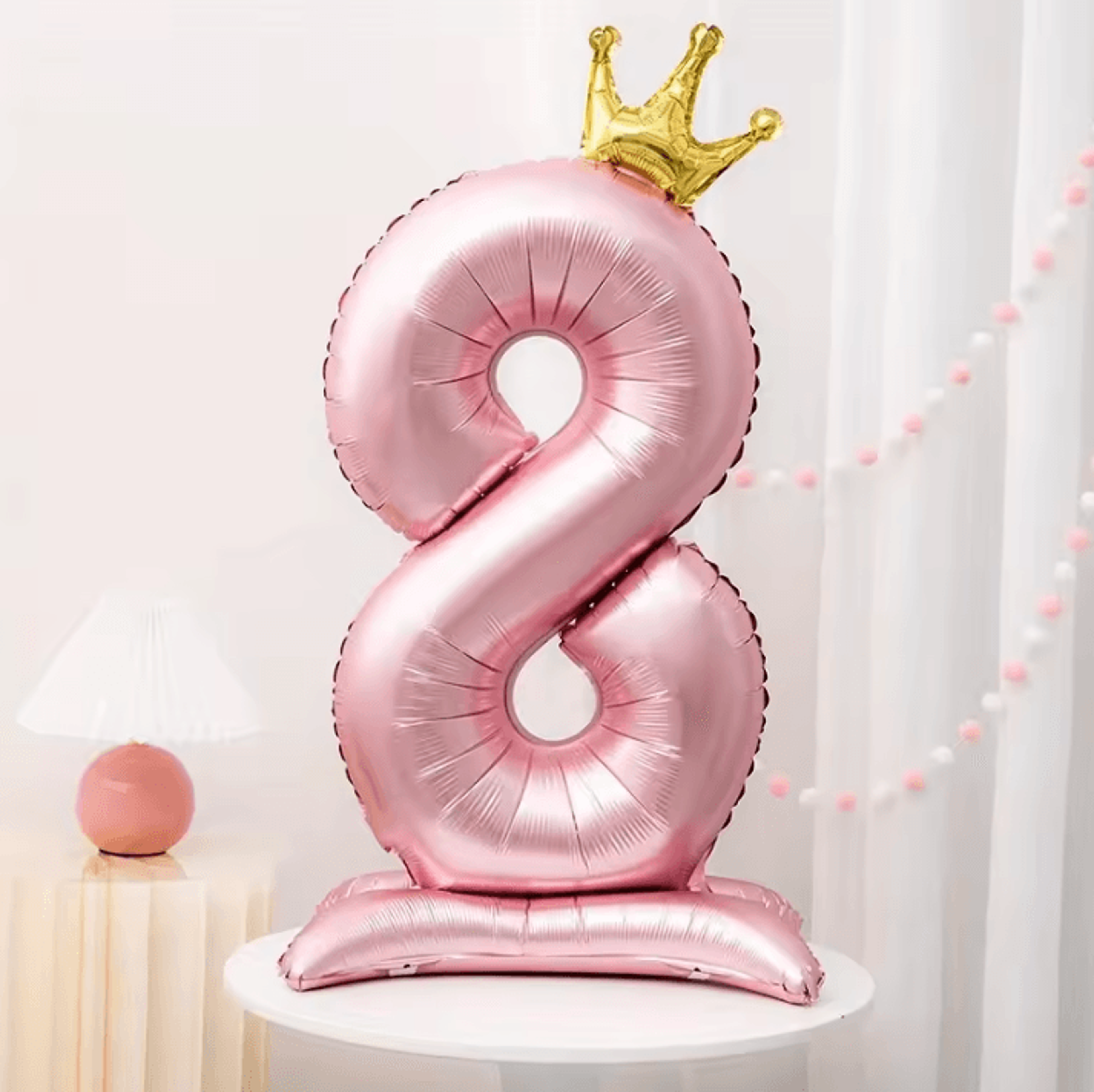 Elegant 40 Inch Number Balloons  Princess Birthday Balloons With Pink Crown Balloons For Party Deco 14
