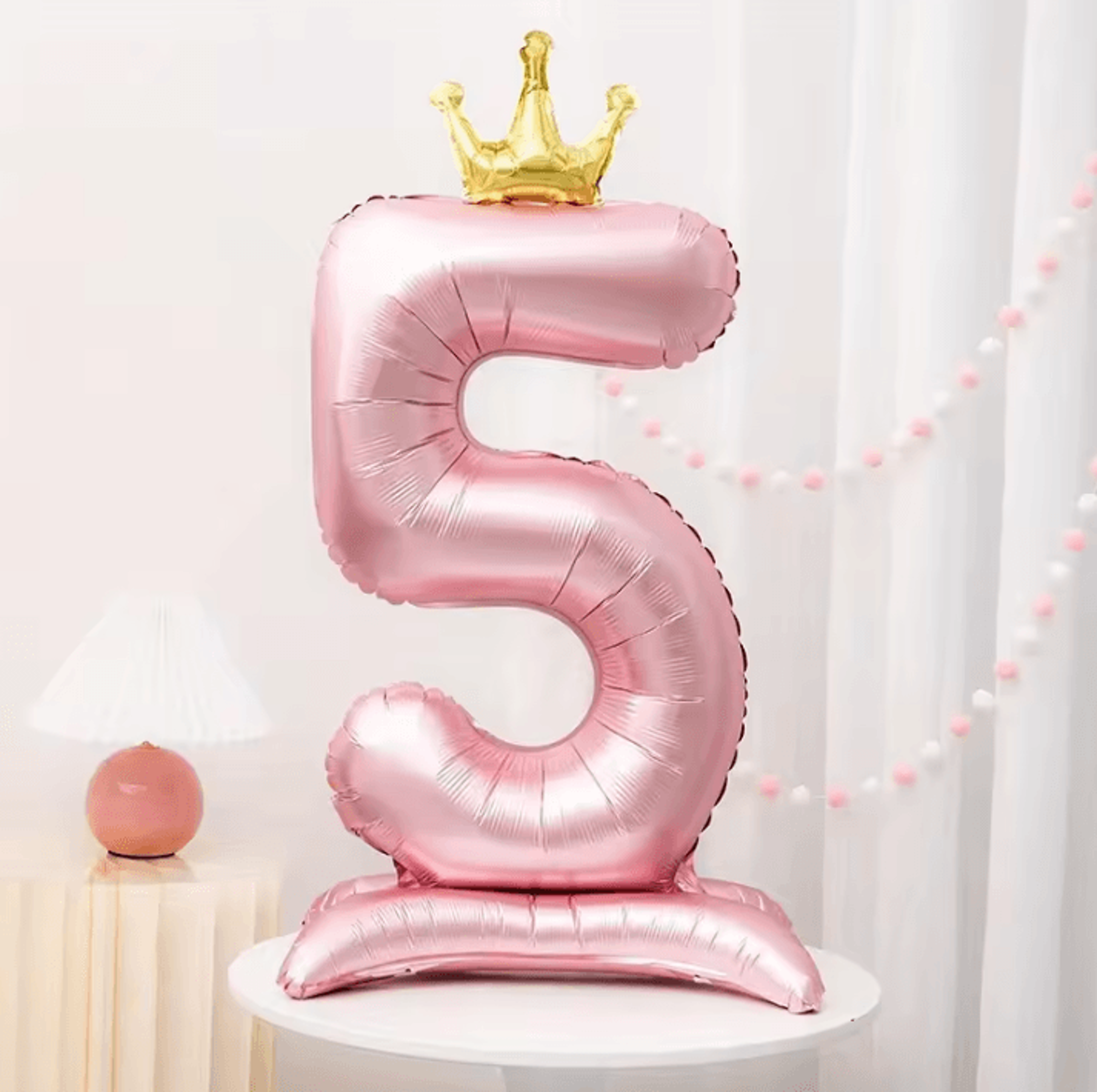 Elegant 40 Inch Number Balloons  Princess Birthday Balloons With Pink Crown Balloons For Party Deco 11