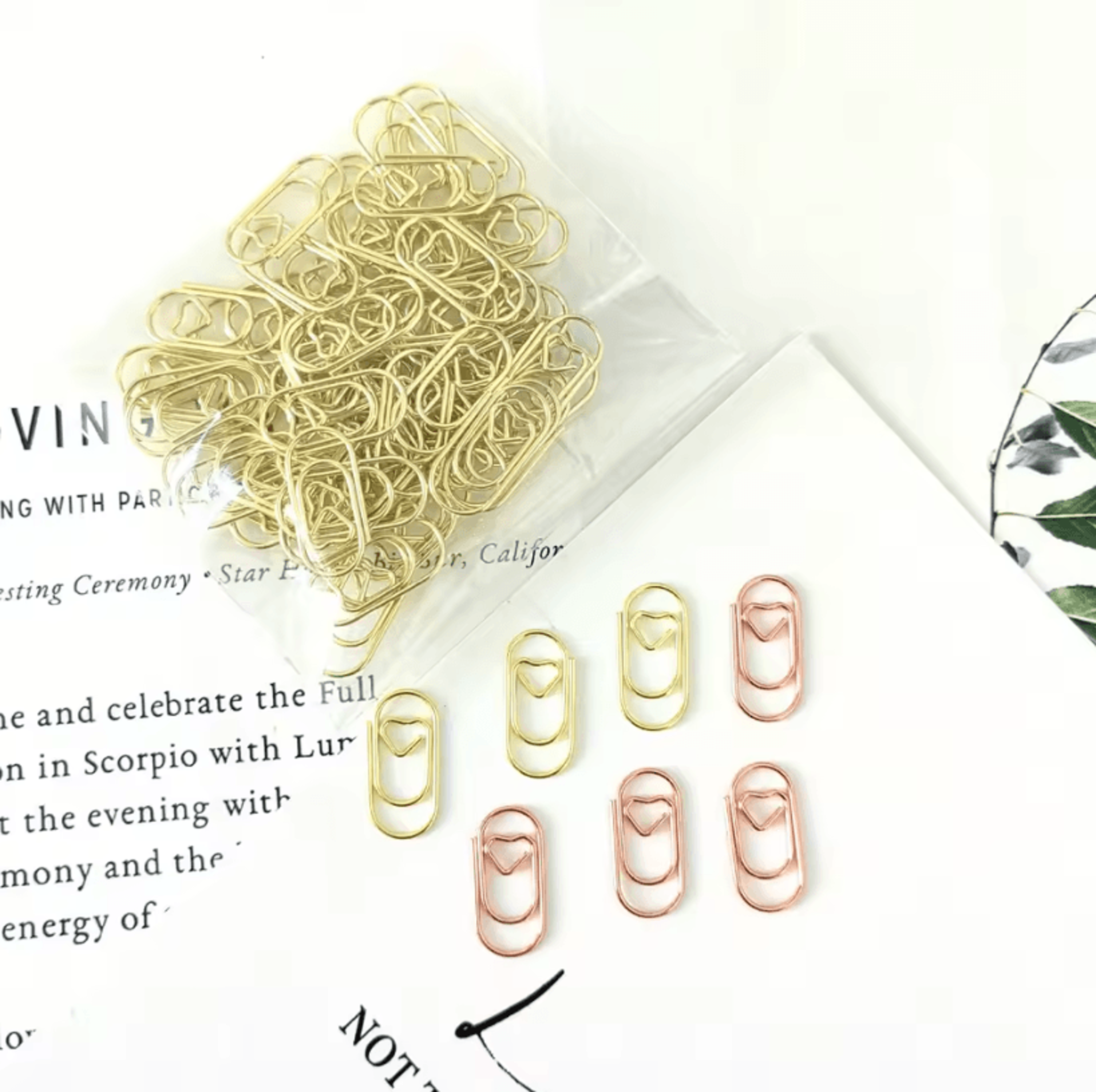 100PCS Mini Heart Shaped Paper Clips Cute Decorative Paperclips For Office School  Home Organizatio 0