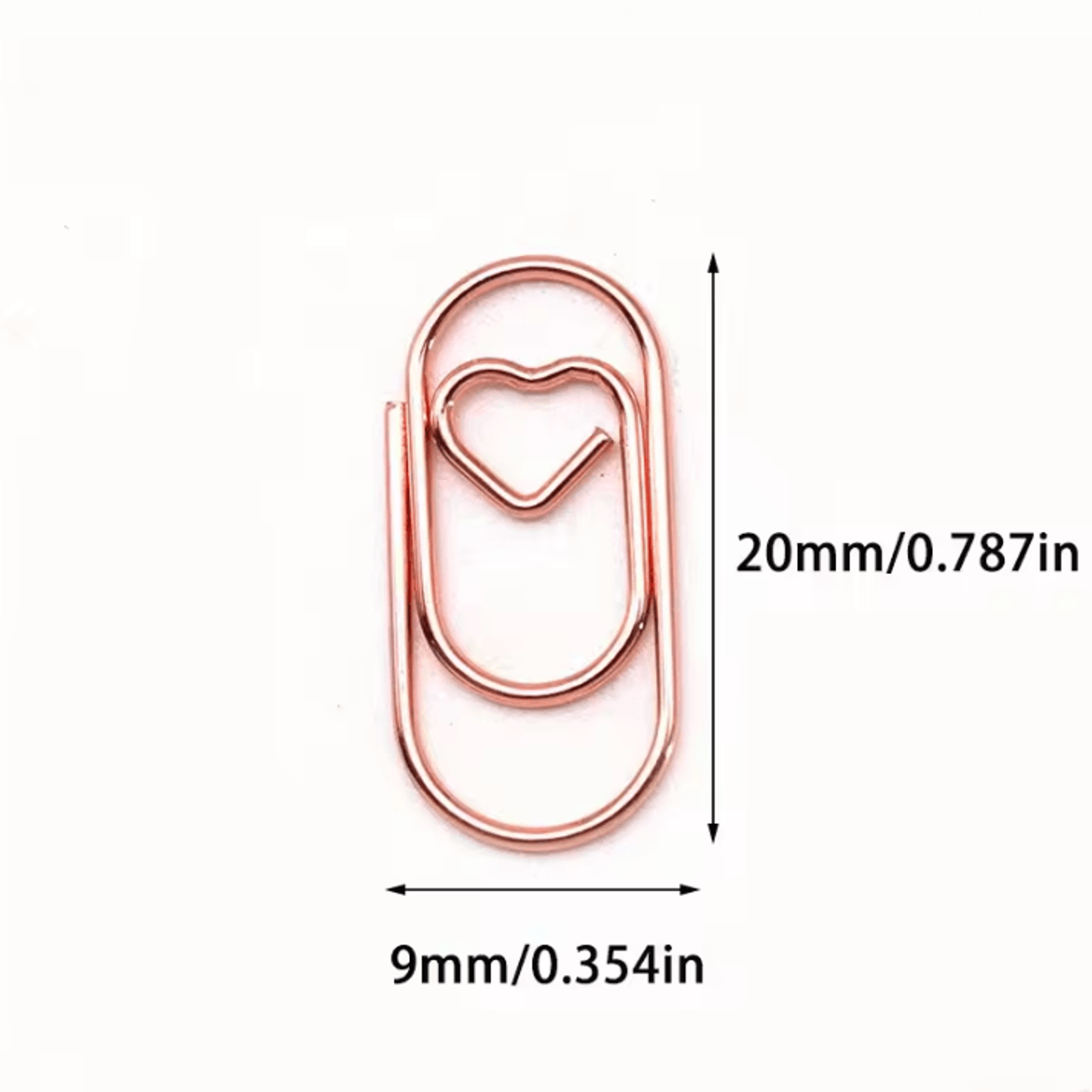 100PCS Mini Heart Shaped Paper Clips Cute Decorative Paperclips For Office School  Home Organizatio 4