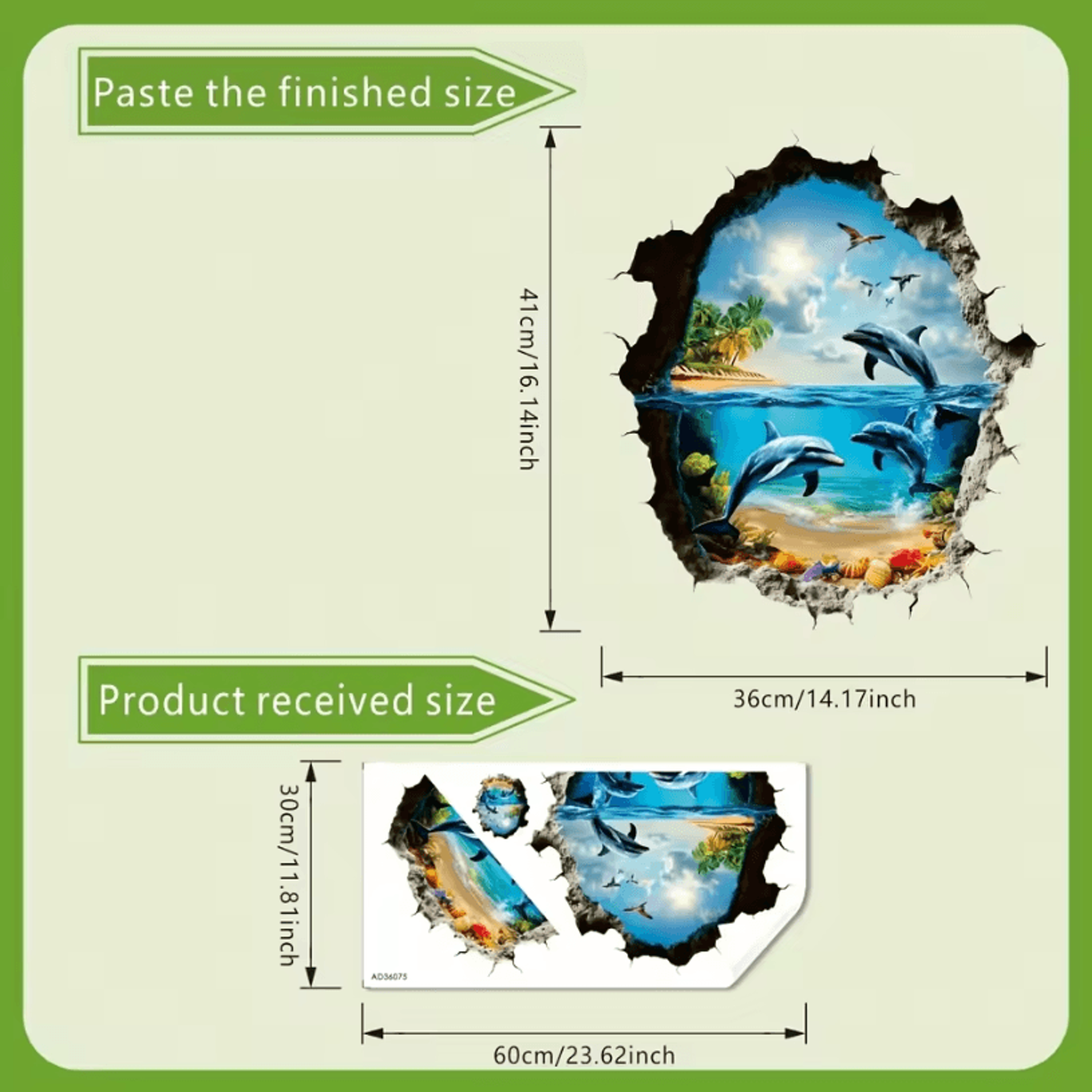 1PC 3D Wall Decal Ocean World  Ocean Theme Wall Sticker SelfAdhesive PVC Home Decor 5