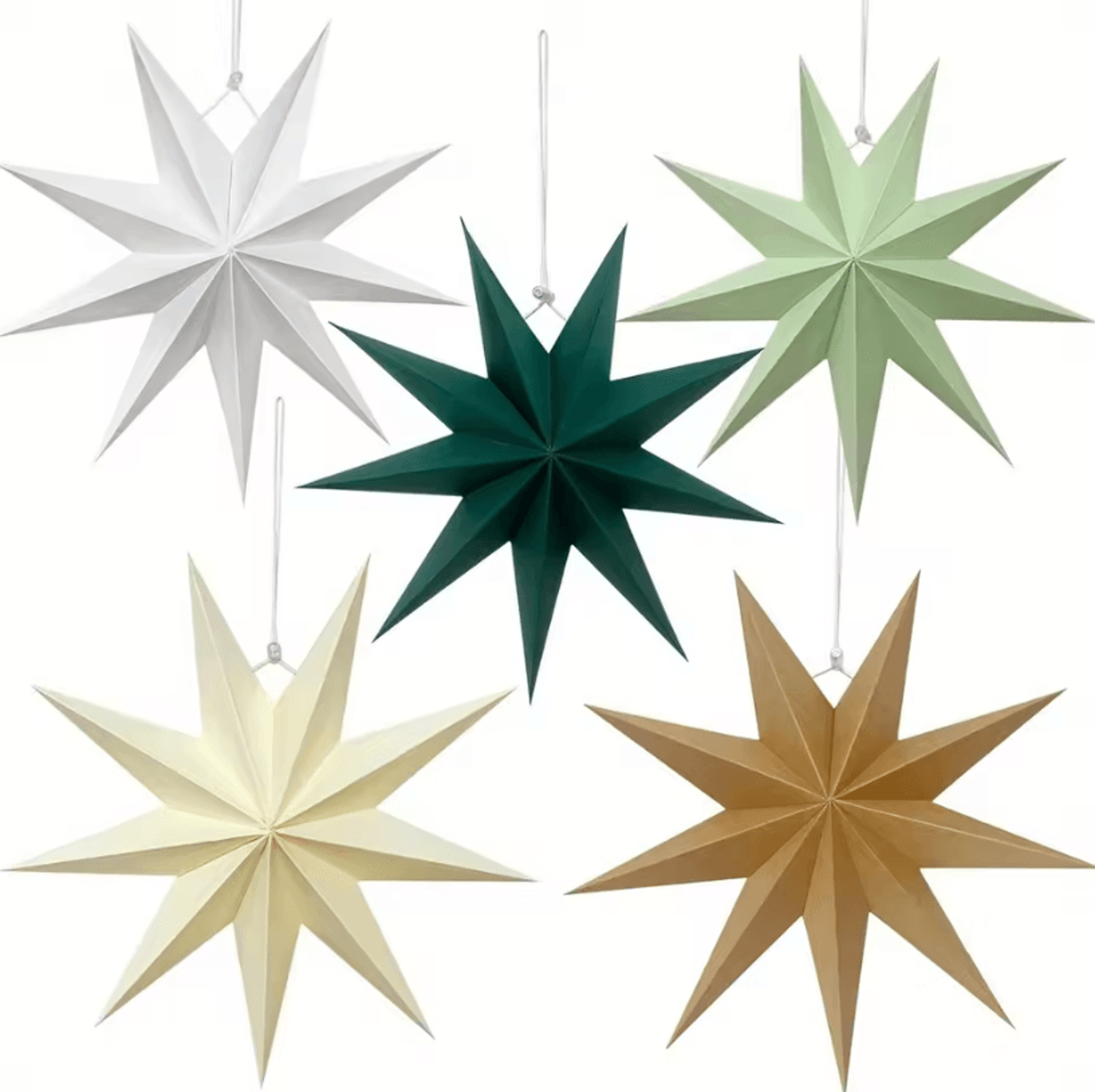 5Pack Christmas Hanging Ornaments  Paper Star Tree Decorations Colorful Xmas Party Decor For Holida 3