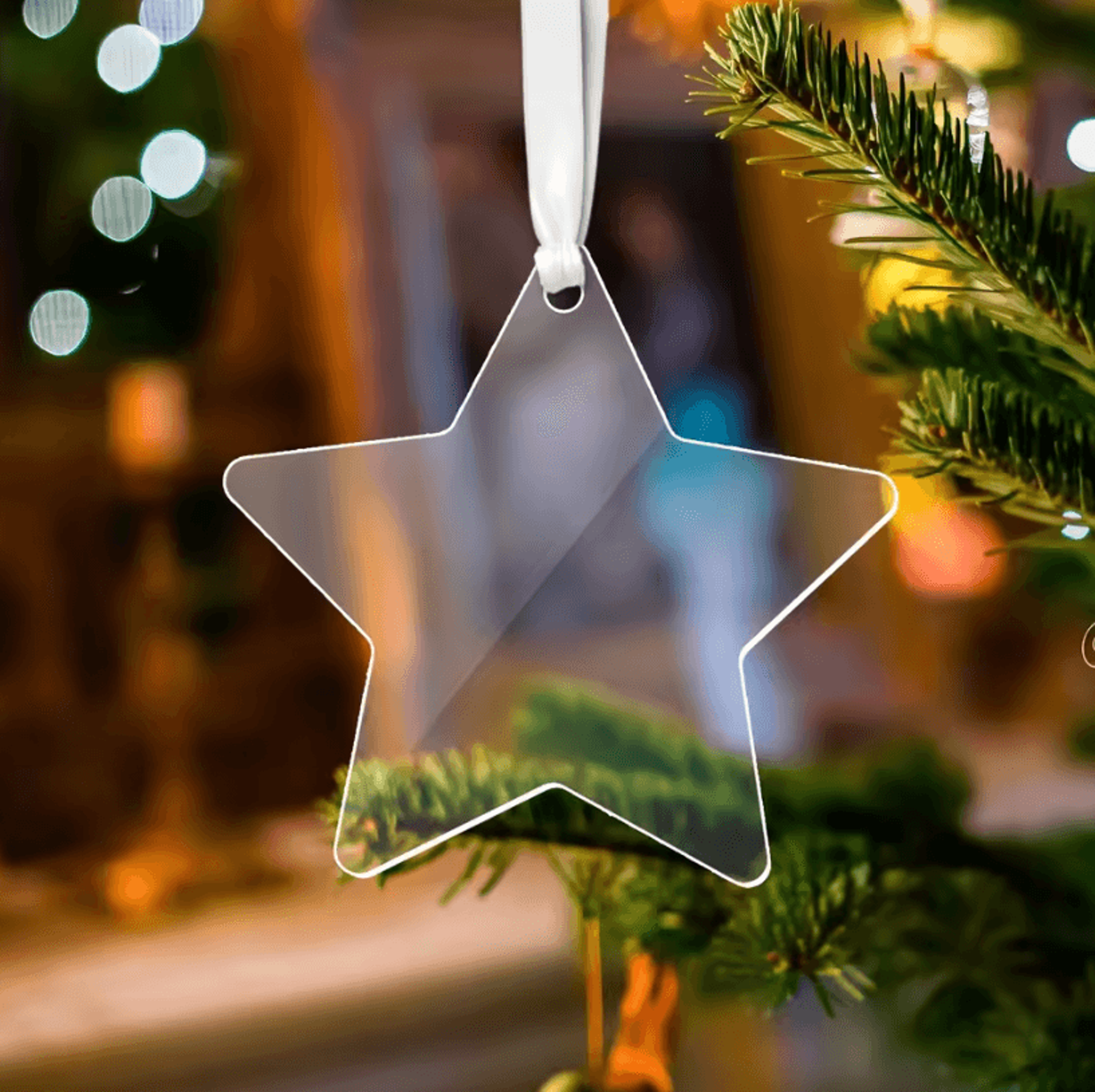 10Pcs Clear Acrylic Christmas Ornaments  DIY Holiday Decorations  Blank Acrylic Hanging Ornaments F 0