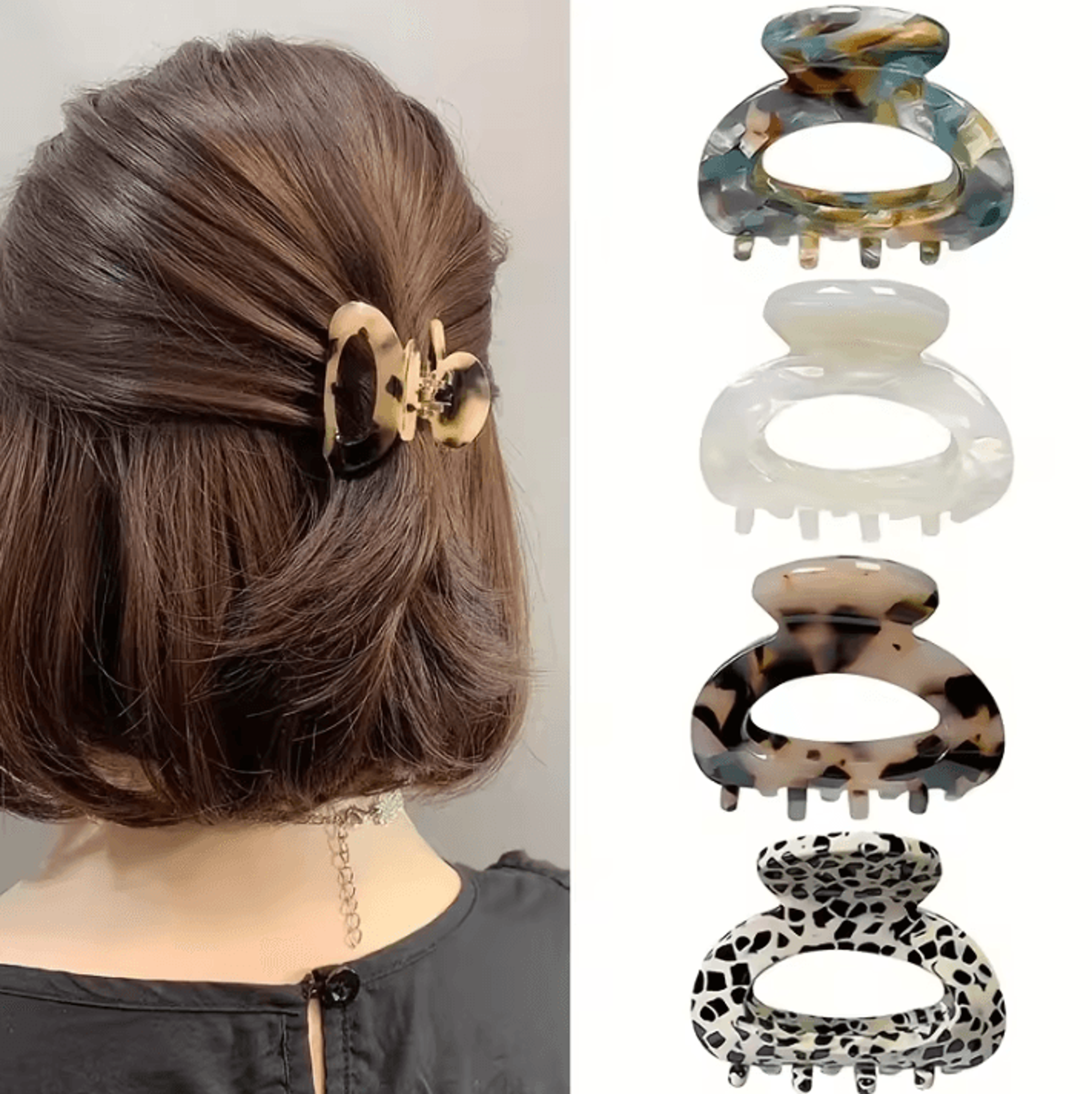 Elegant Oval Hair Claw Clip  Womens Hair Claw With Secure Grip Hair Clip For Sophisticated Style 0