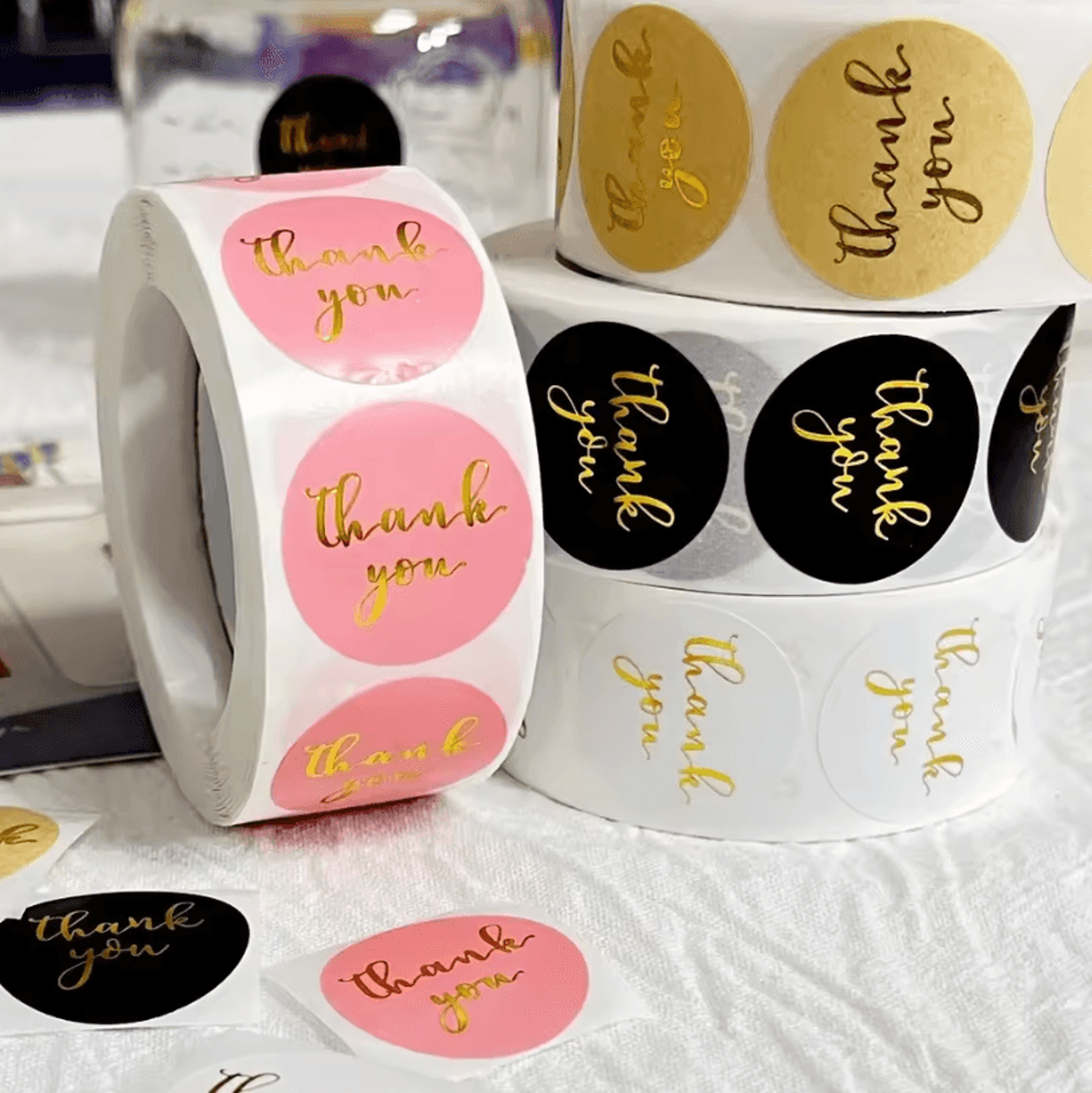 500Pcs Thank You Stickers  Kraft Paper Sticker Rolls With Cute Thank You Seal Labels For Party Favo 1