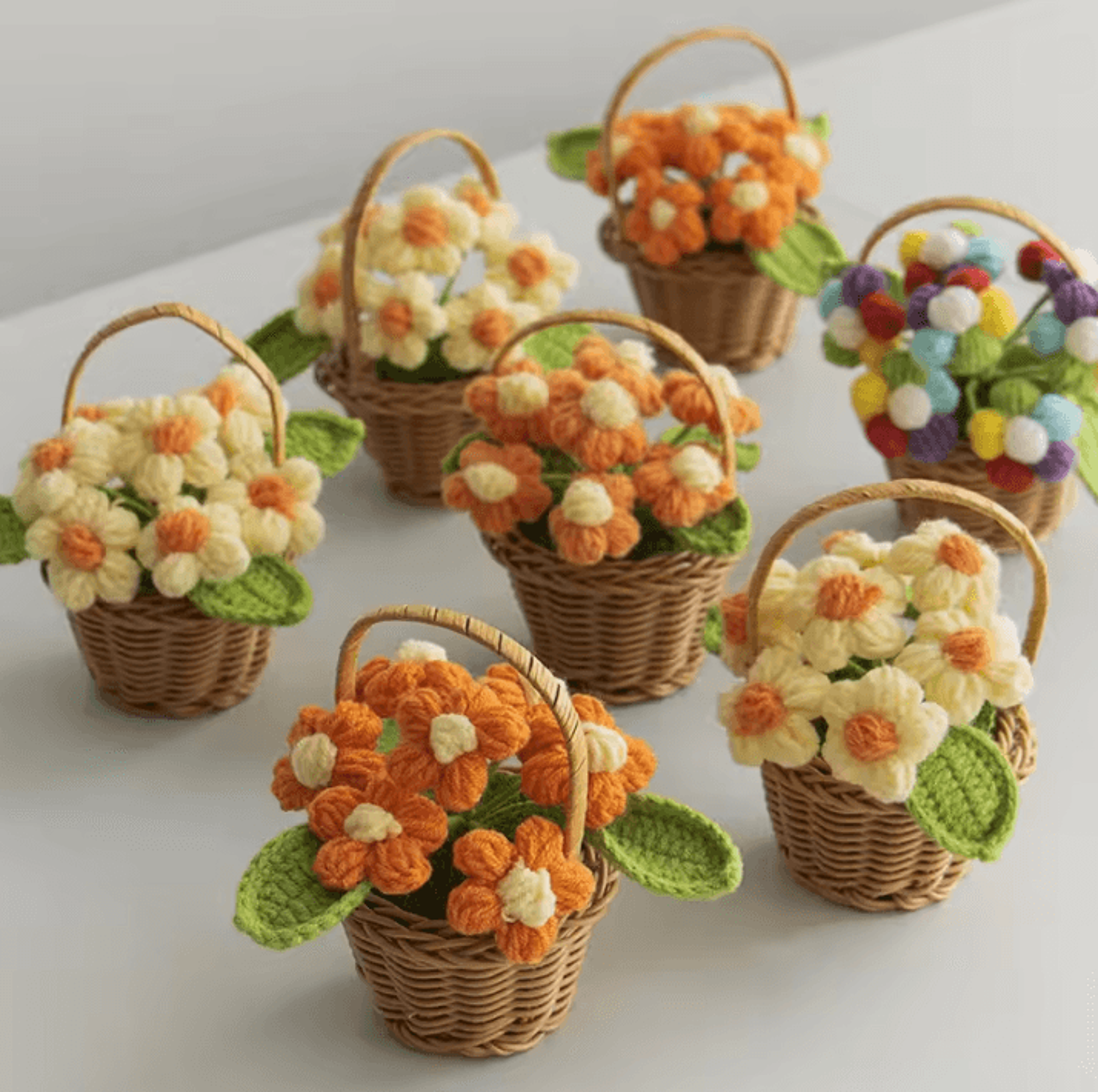 Adorable Crochet Sunflower Ornament  HandKnitted Flower Decor For Potted Flower Table Decor And Cut 2