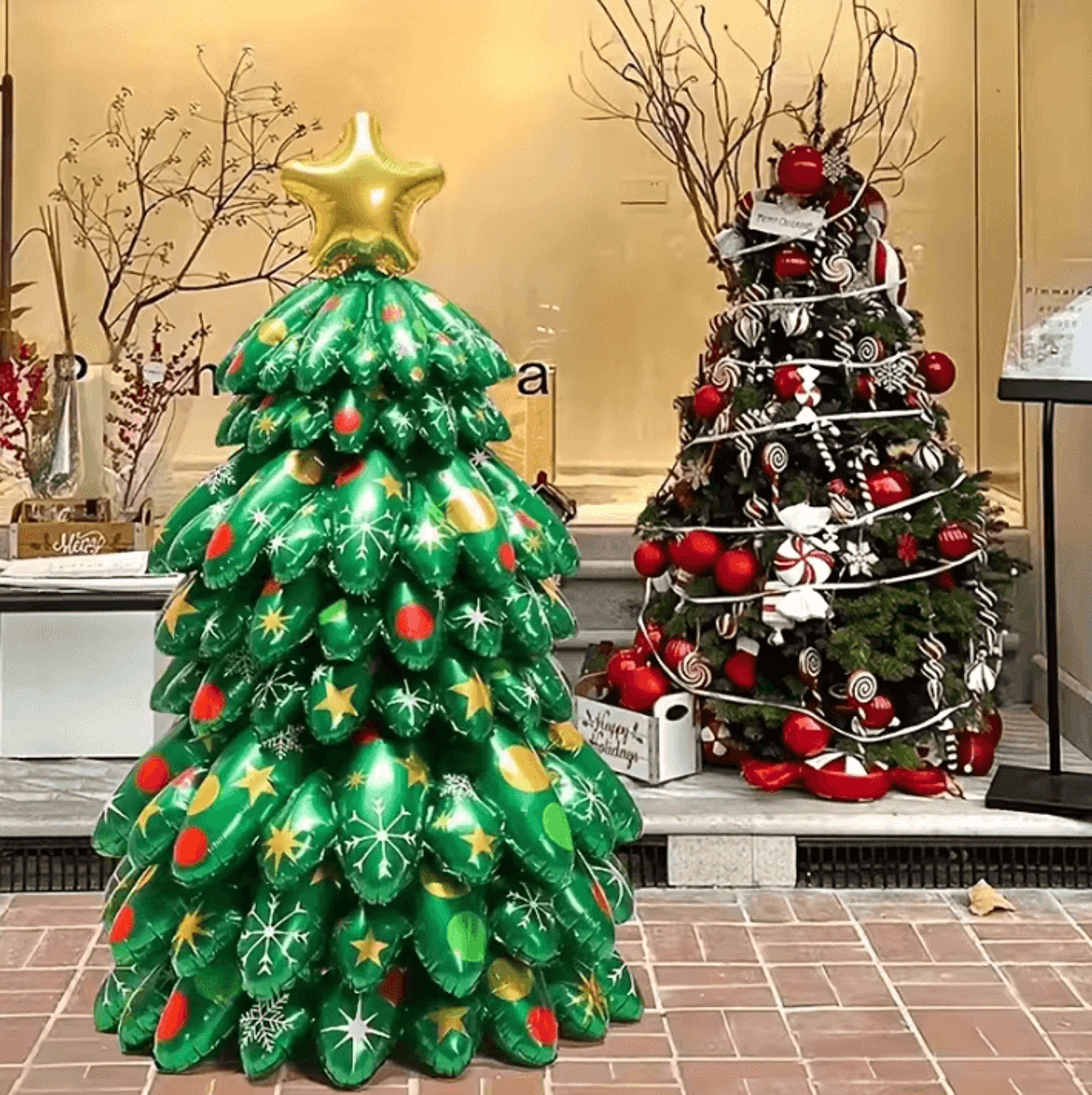 9Piece Christmas Tree Foil Balloons 5118 By 2756 In  Extra Large Party Decor And FreeStanding Festi 0