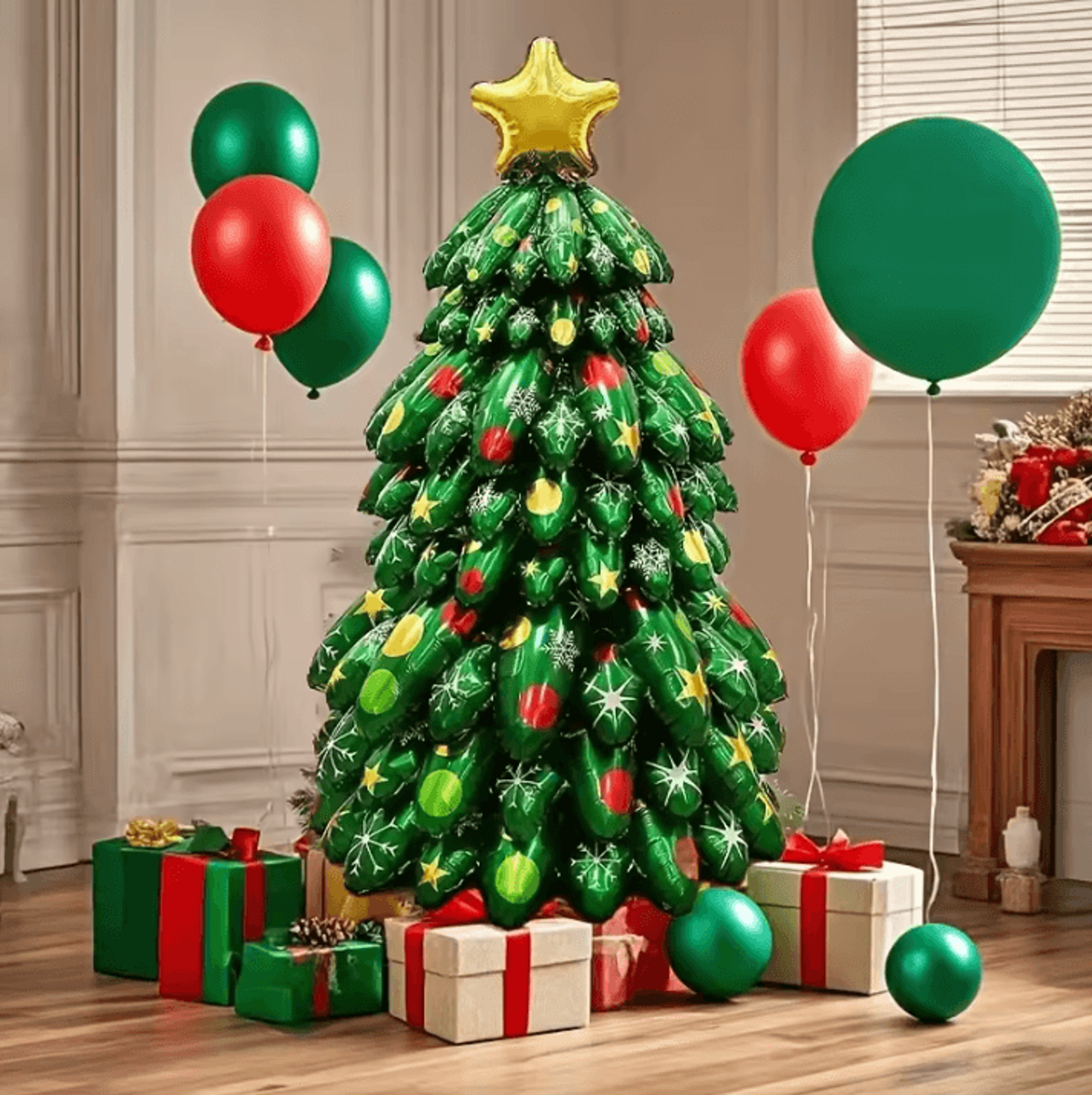 9Piece Christmas Tree Foil Balloons 5118 By 2756 In  Extra Large Party Decor And FreeStanding Festi 2